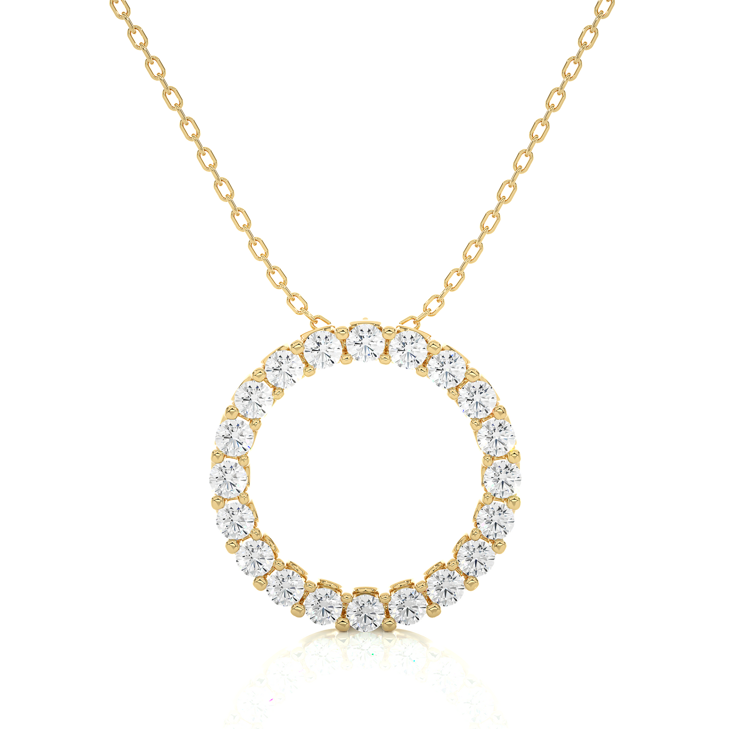 1.80 carat round cut diamond circle pendant necklace – eternity halo jewelry for women