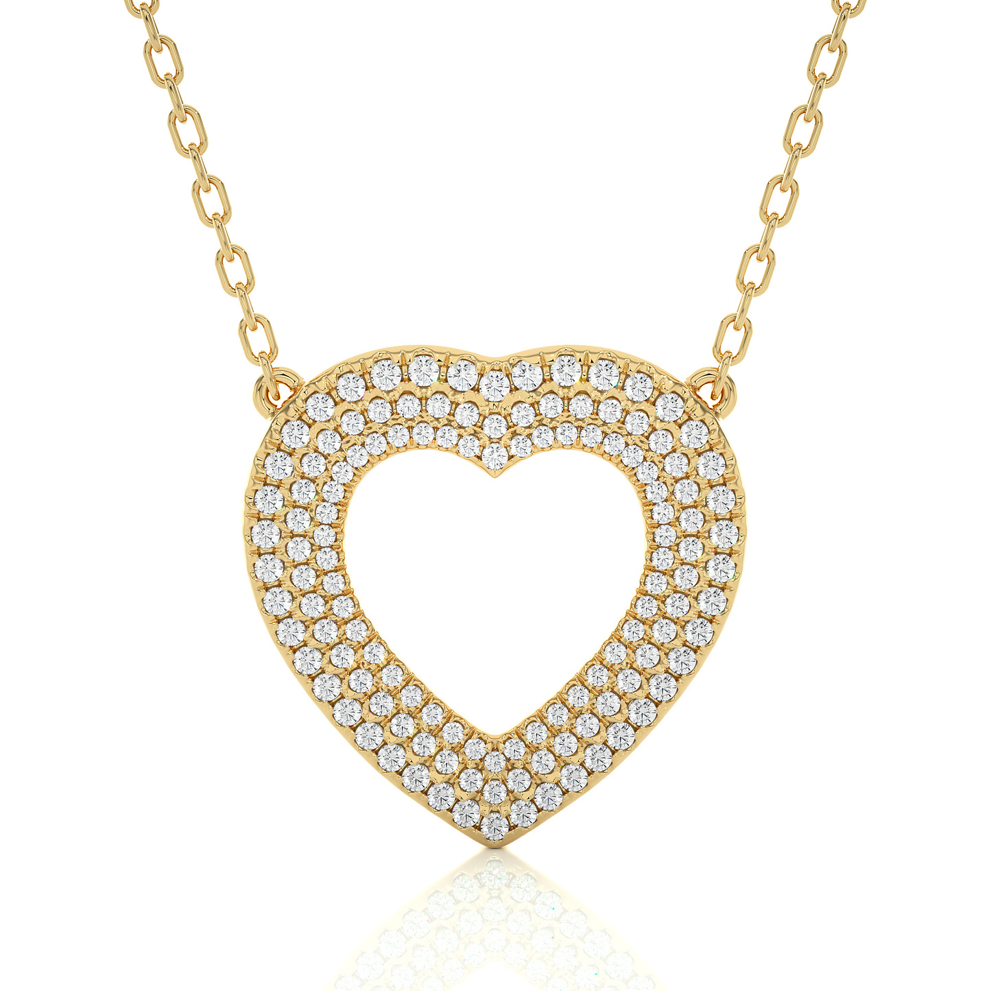 1.00 carat heart cut pavé set diamond pendant necklace – romantic fine jewelry