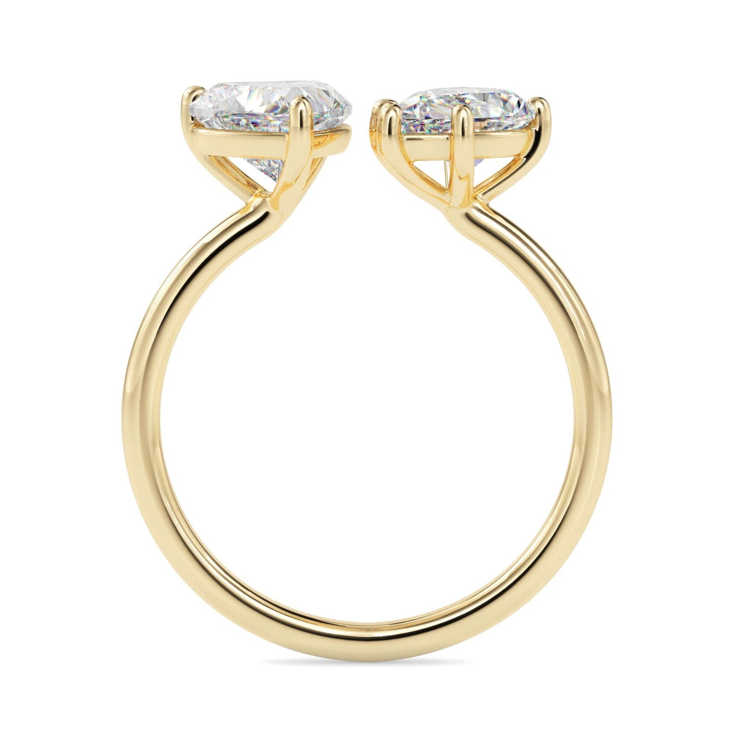 toi et moi 2 carat heart & pear cut diamond engagement ring for women – two stone bridal jewelry