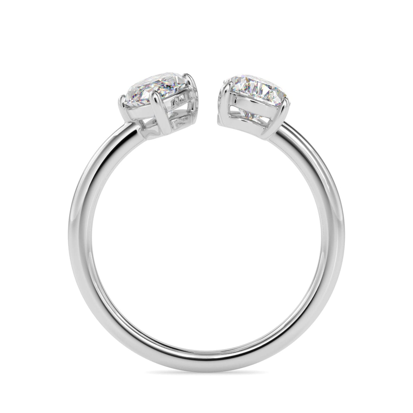 toi et moi 2 carat marquise & pear cut diamond engagement ring for women โ two stone bridal jewelry