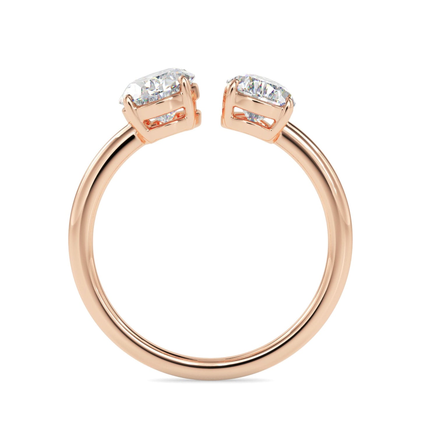 toi et moi 2 carat oval & pear cut diamond engagement ring for women โ two stone bridal jewelry