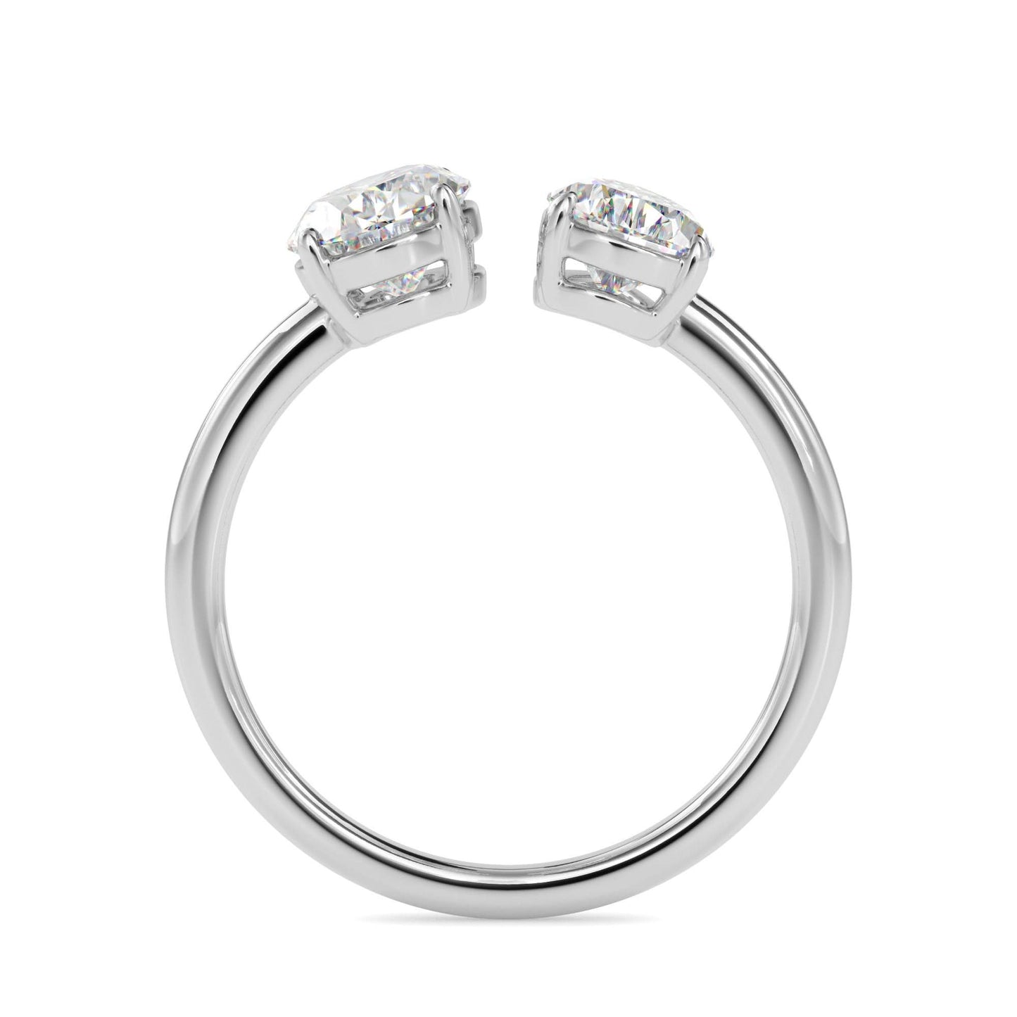 toi et moi 2 carat oval & pear cut diamond engagement ring for women โ two stone bridal jewelry