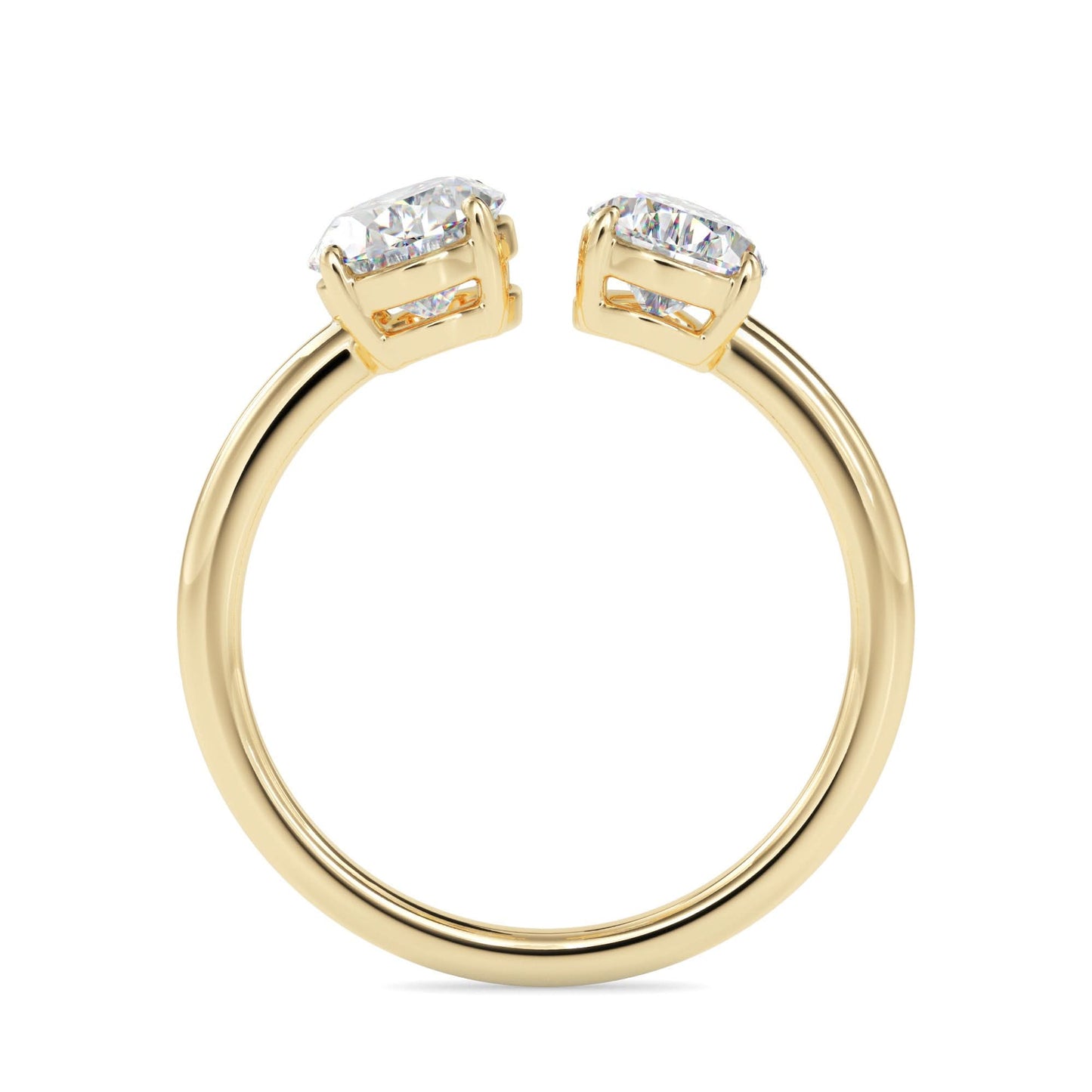 toi et moi 2 carat oval & pear cut diamond engagement ring for women โ two stone bridal jewelry