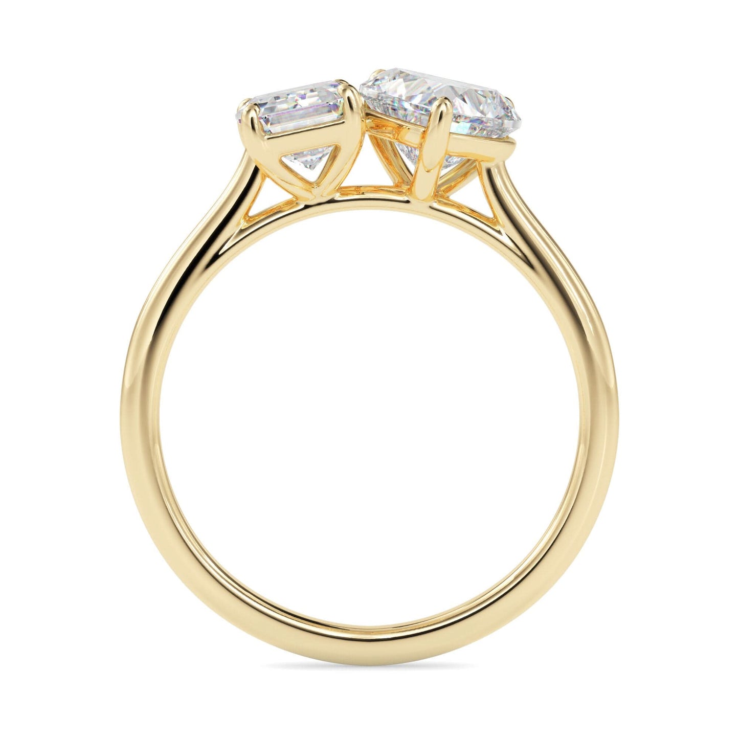 toi et moi 2 carat emerald & heart cut diamond engagement ring for women – two stone bridal jewelry