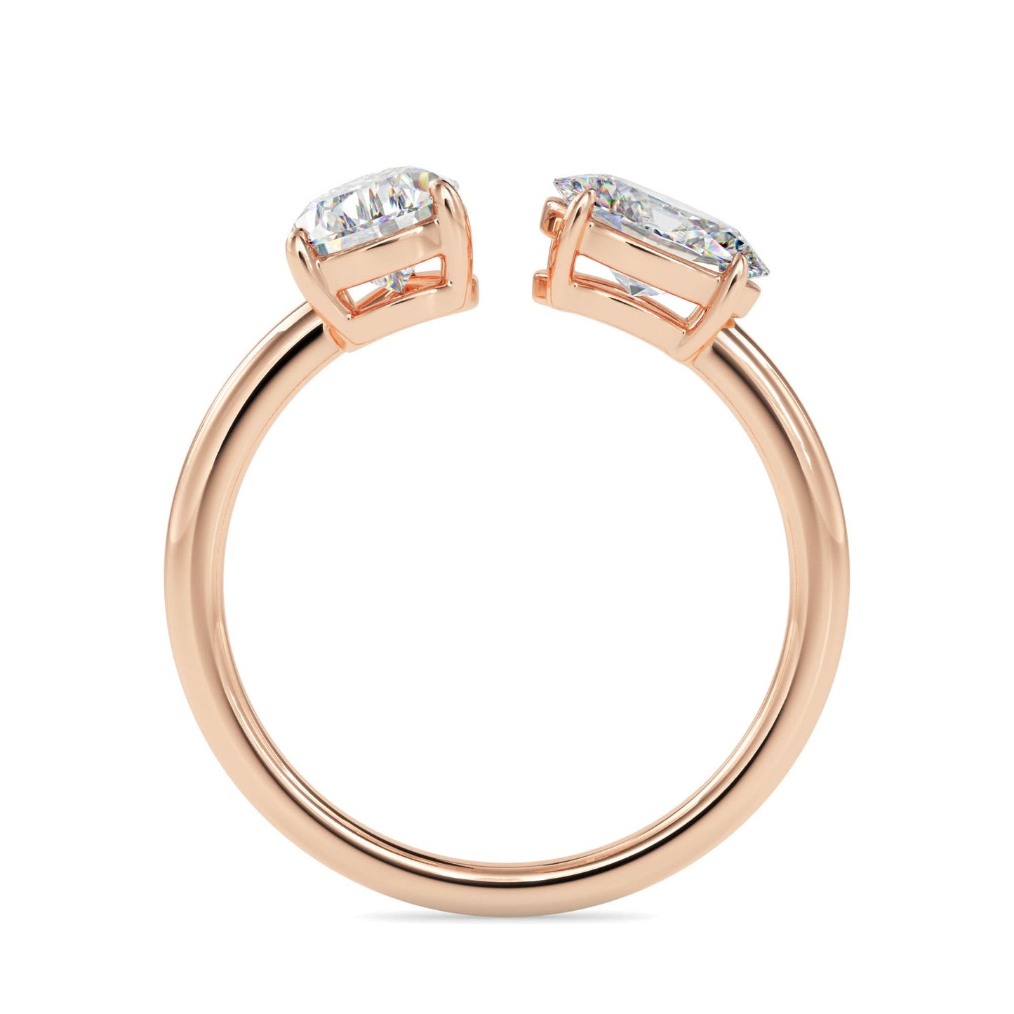 toi et moi 2 carat oval & pear cut diamond engagement ring for women โ two stone bridal jewelry