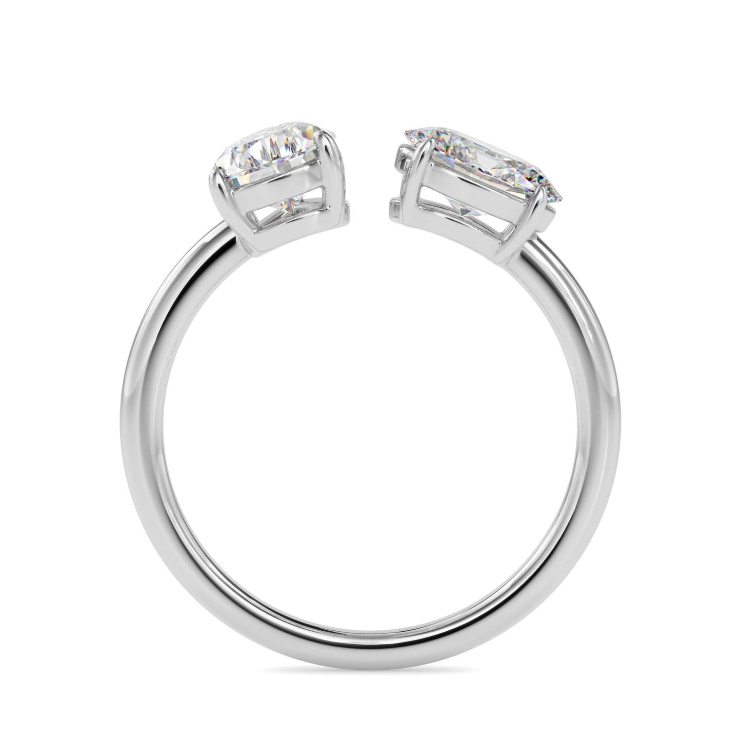toi et moi 2 carat oval & pear cut diamond engagement ring for women โ two stone bridal jewelry