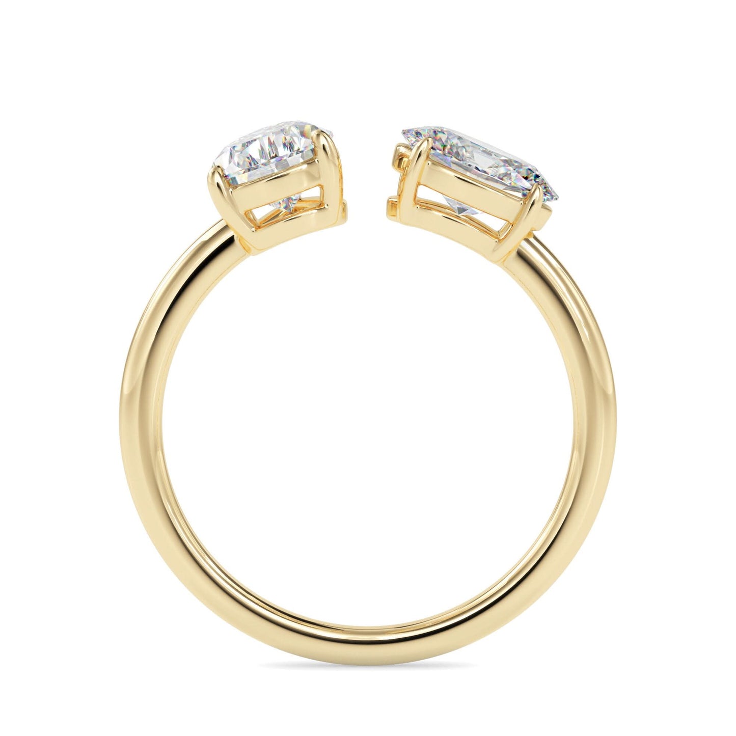 toi et moi 2 carat oval & pear cut diamond engagement ring for women โ two stone bridal jewelry