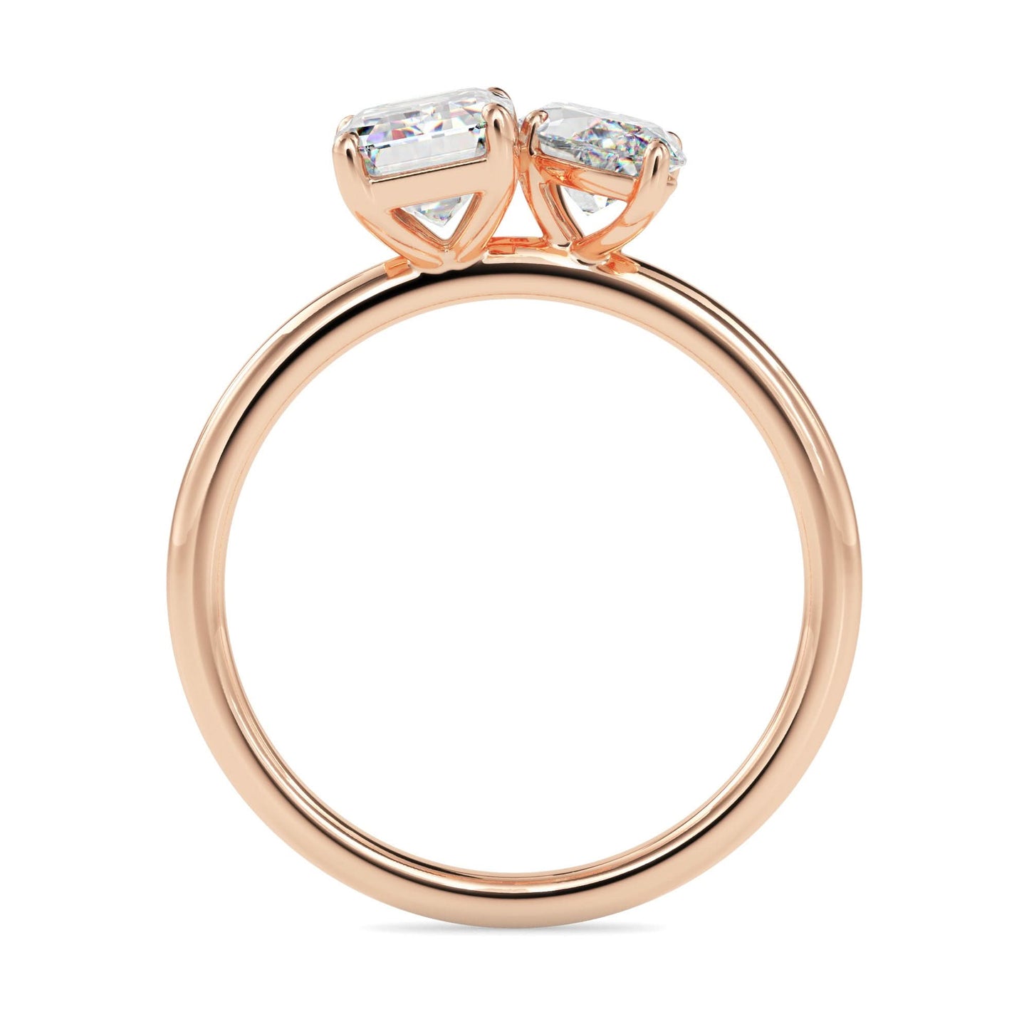 toi et moi 2 carat emerald & marquise cut diamond engagement ring for women โ two stone bridal jewelry