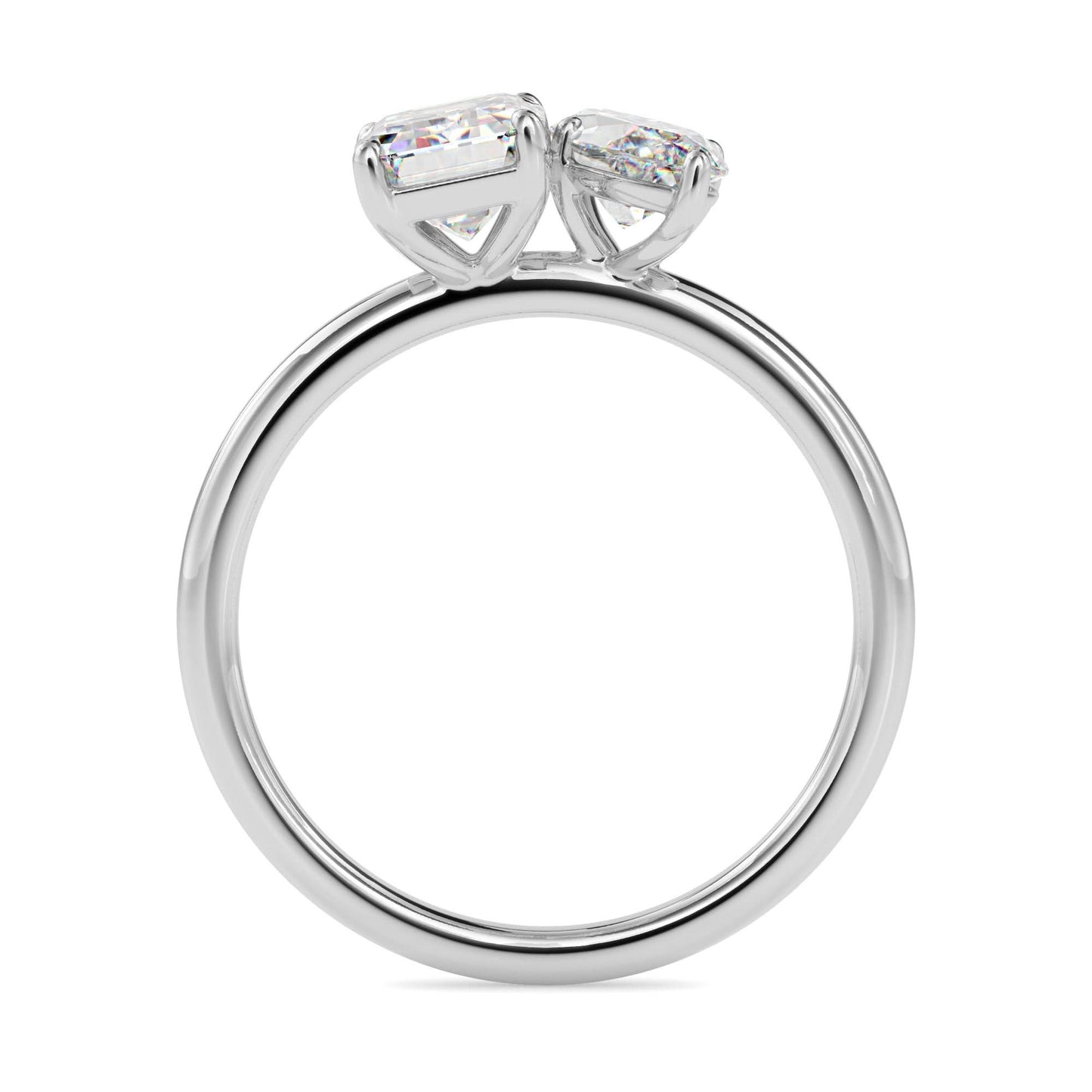 toi et moi 2 carat emerald & marquise cut diamond engagement ring for women โ two stone bridal jewelry
