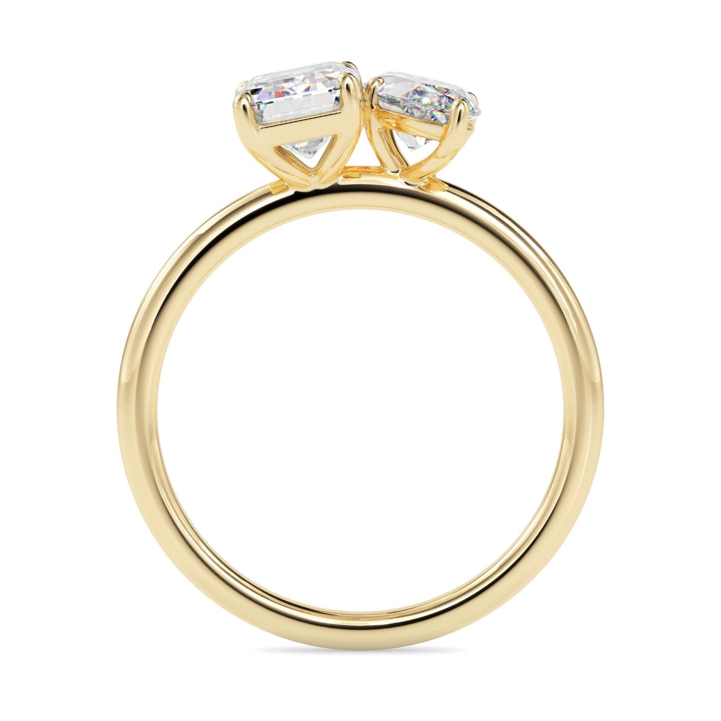 toi et moi 2 carat emerald & marquise cut diamond engagement ring for women โ two stone bridal jewelry