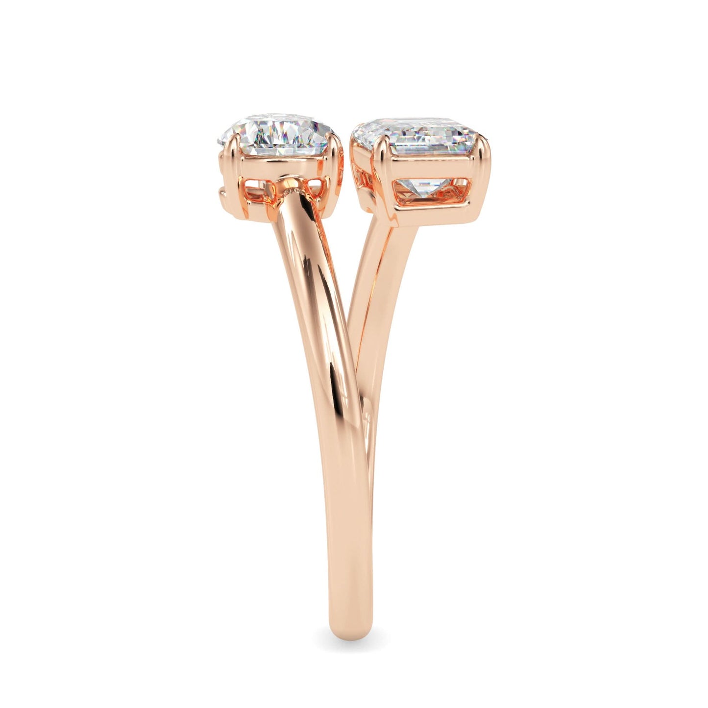 toi et moi 2 carat pear & emerald cut diamond engagement ring for women โ two stone bridal jewelry