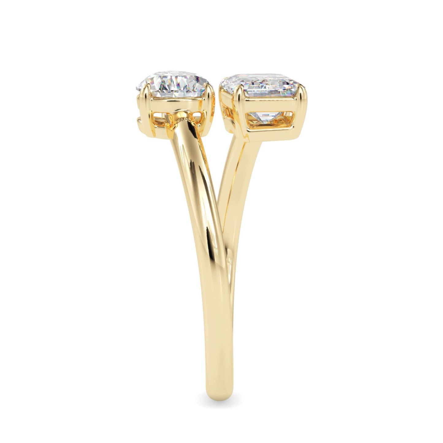 toi et moi 2 carat pear & emerald cut diamond engagement ring for women โ two stone bridal jewelry