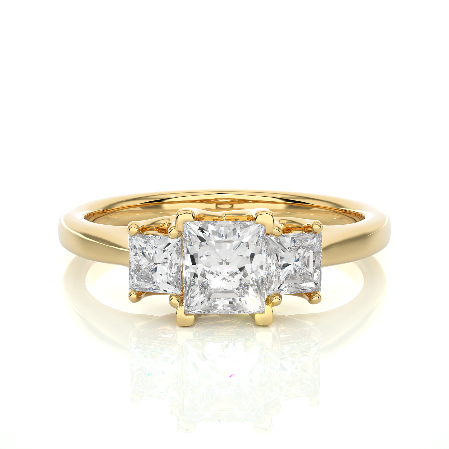 2.00 carat trinity princess cut diamond engagement ring for women โ three stone bridal jewelry