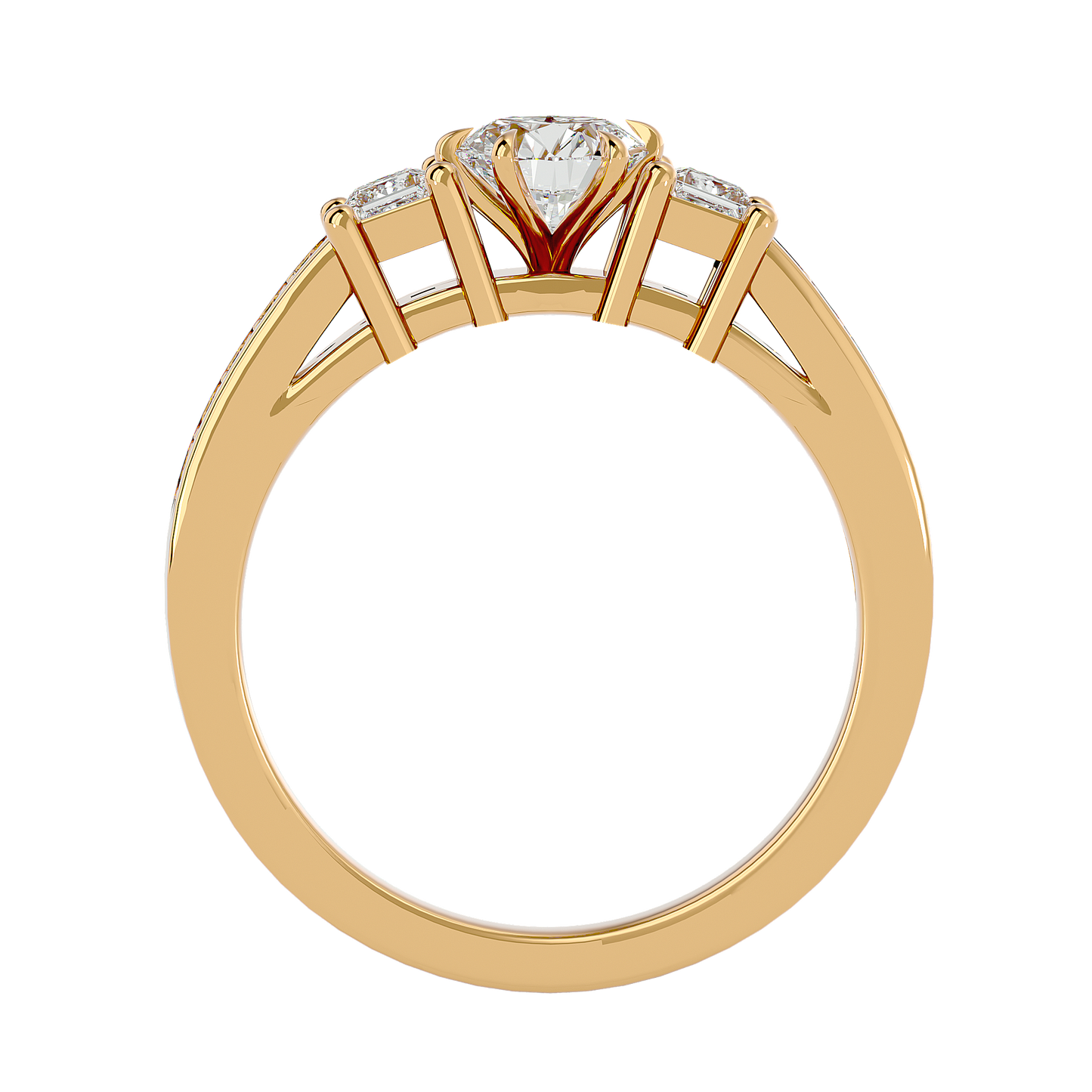 three stone 2.20 carat round & princess cut diamond engagement ring for women – elegant bridal jewelry