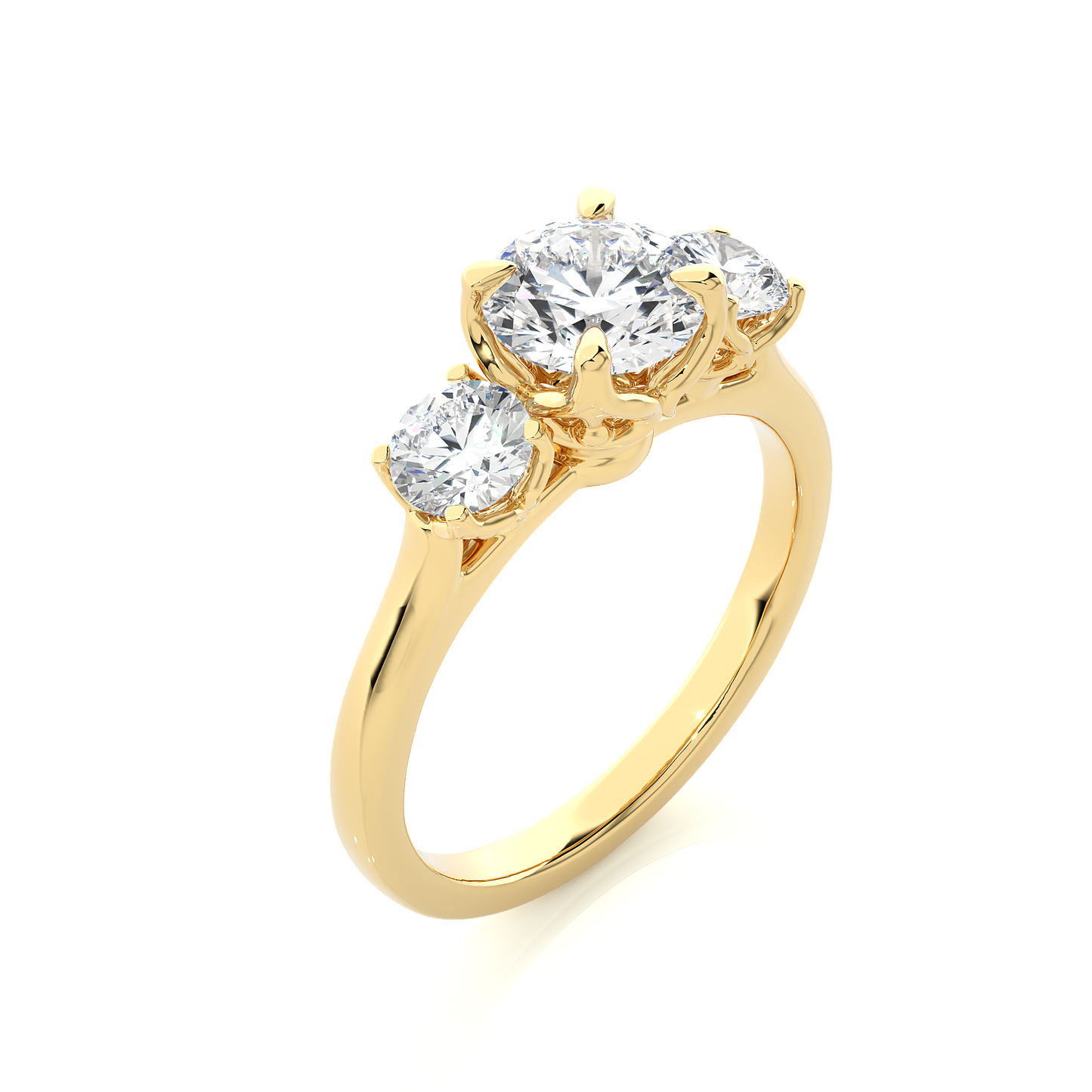 three stone 2 carat round cut diamond engagement ring for women โ elegant bridal jewelry