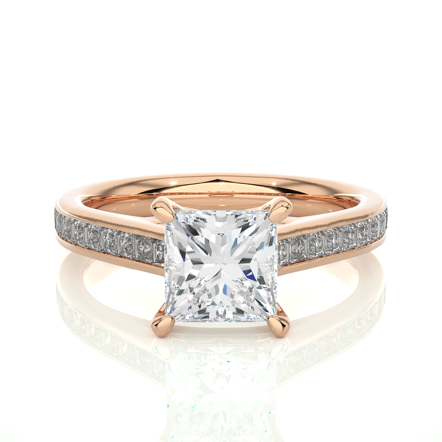 1.18 carat princess cut solitaire diamond engagement ring for women โ elegant bridal jewelry