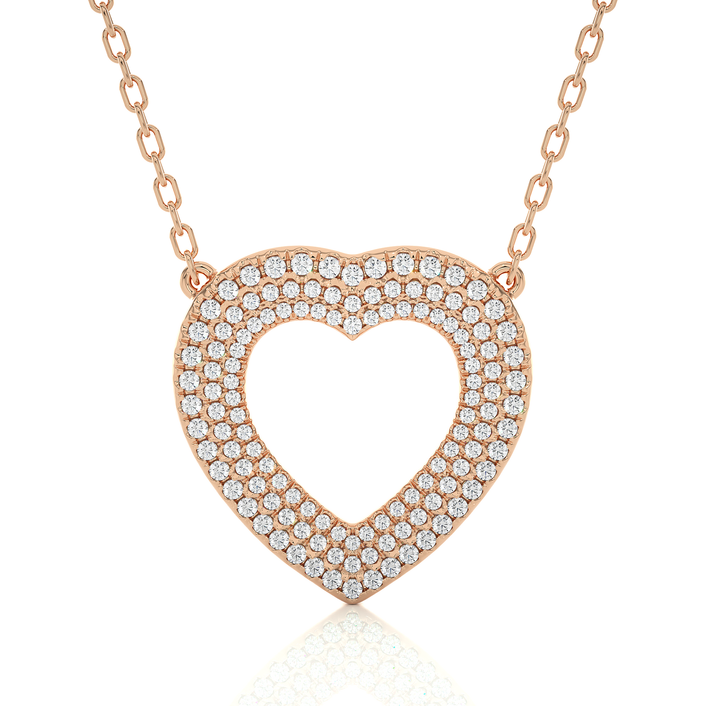 1.00 carat heart cut pavé set diamond pendant necklace – romantic fine jewelry