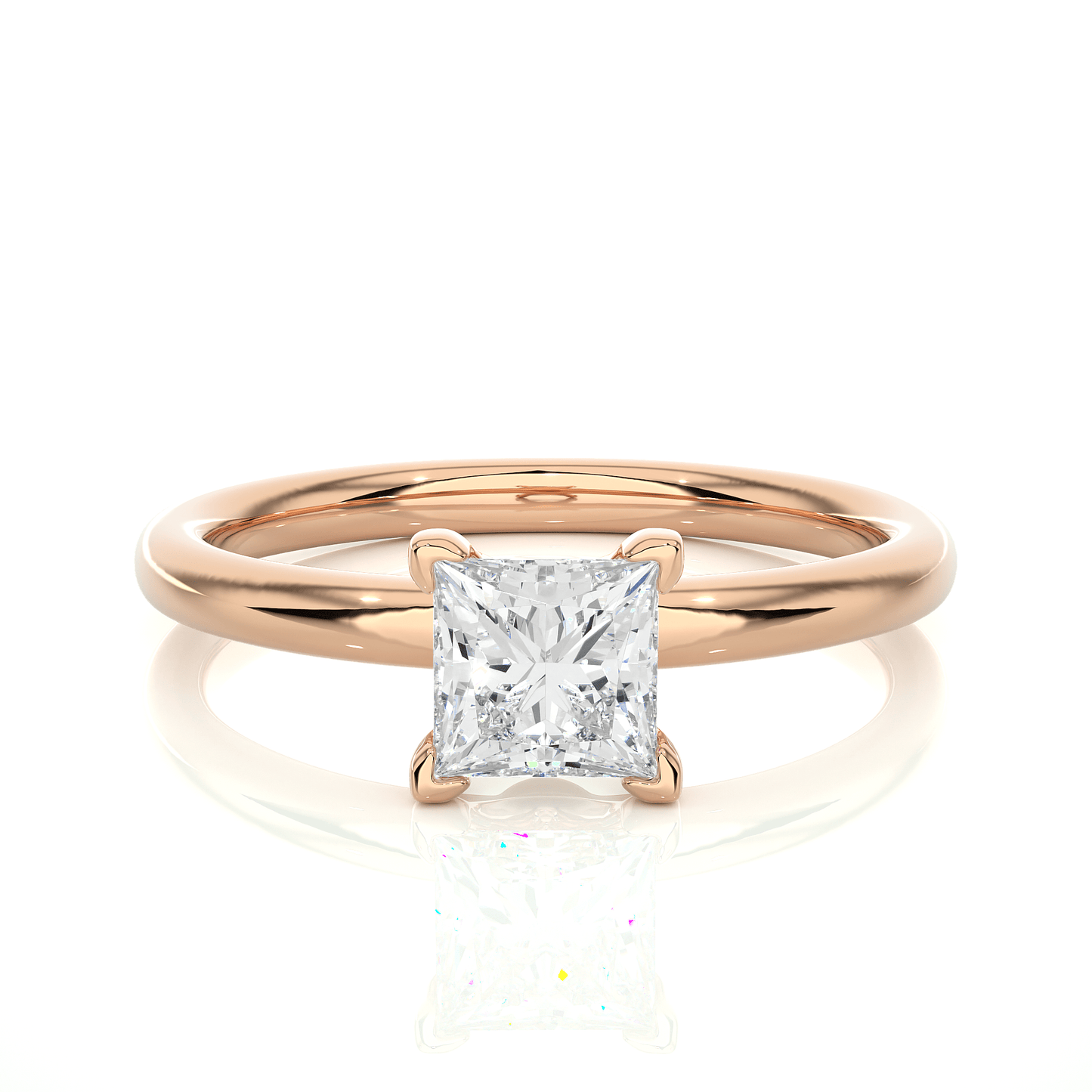 1 carat elena charm princess cut diamond solitaire engagement ring for women โ classic bridal jewelry
