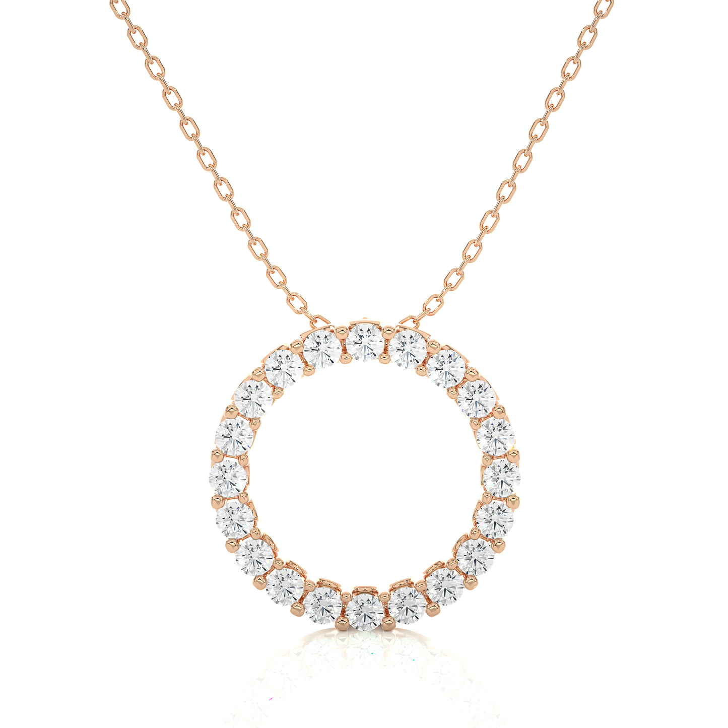 1.80 carat round cut diamond circle pendant necklace – eternity halo jewelry for women