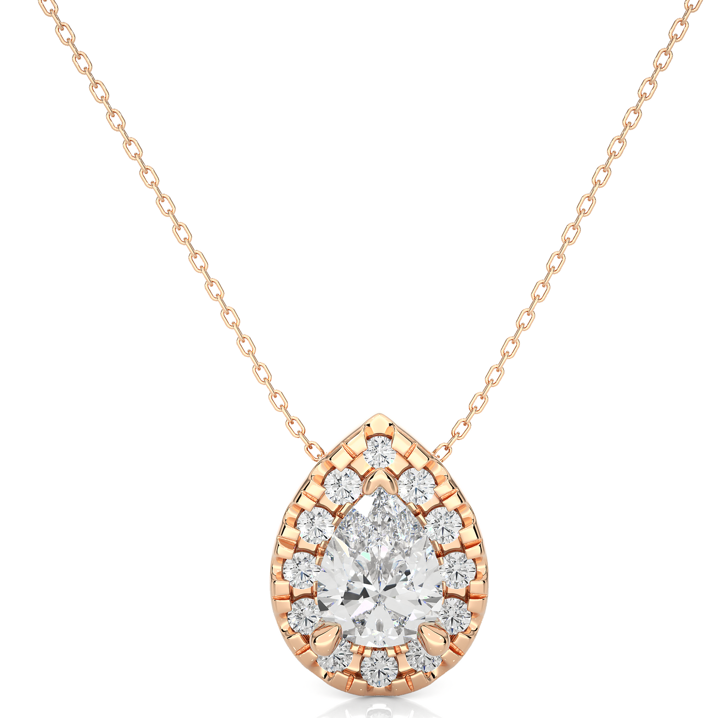 1.24 carat pear cut diamond halo pendant – elegant fine jewelry