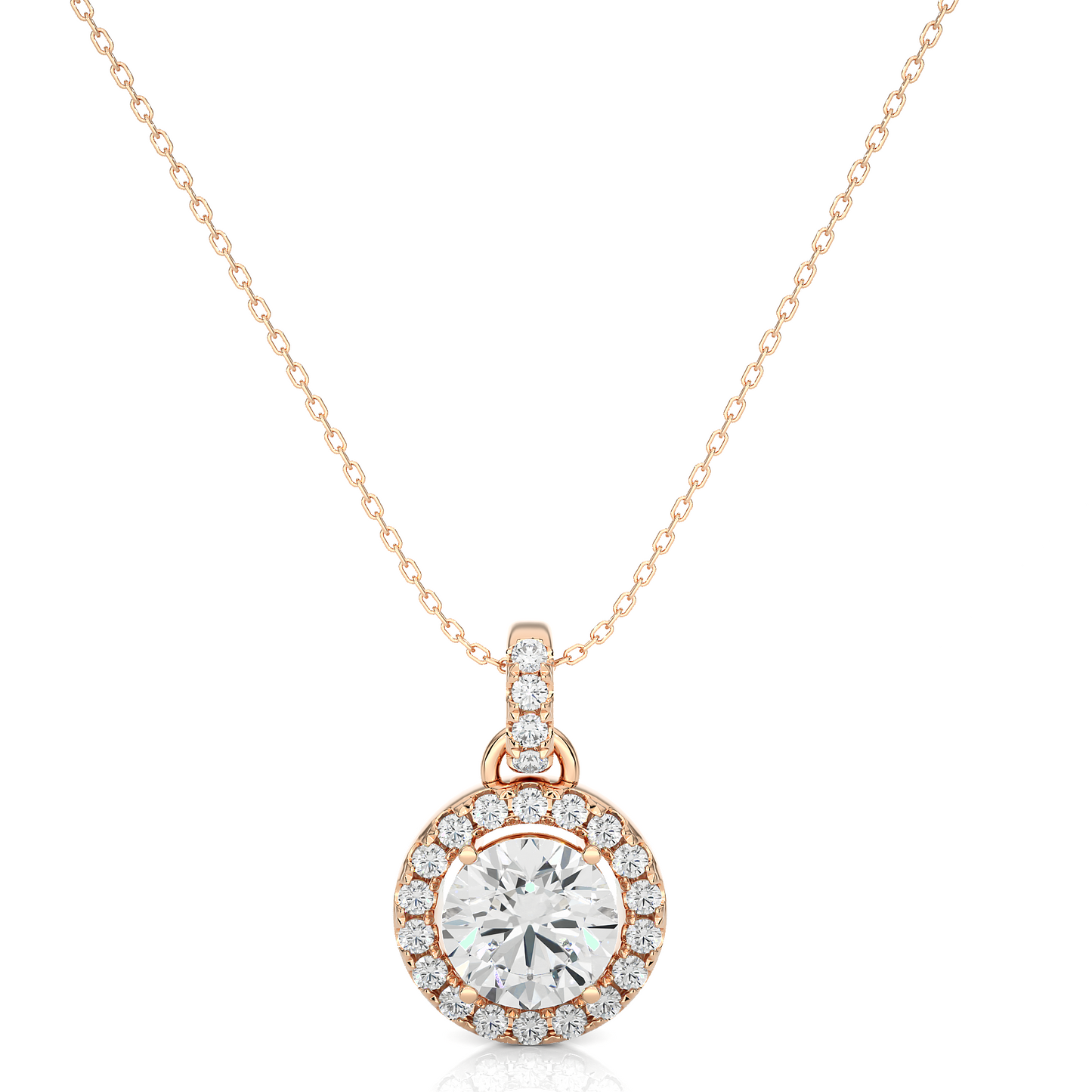 1.72 carat round cut diamond halo pendant necklace – elegant fine jewelry