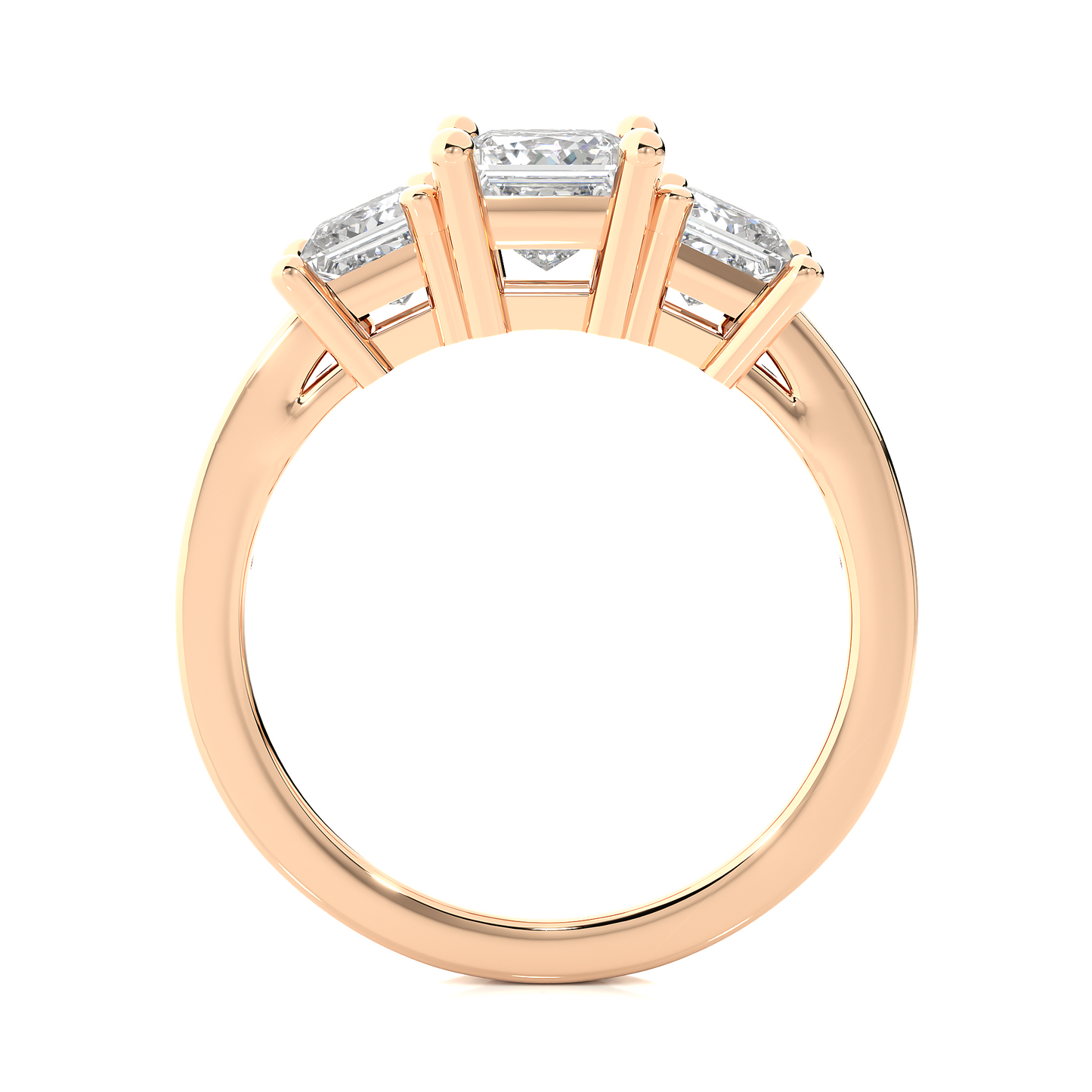 three stone 2.20 carat princess cut diamond engagement ring for women โ elegant bridal jewelry