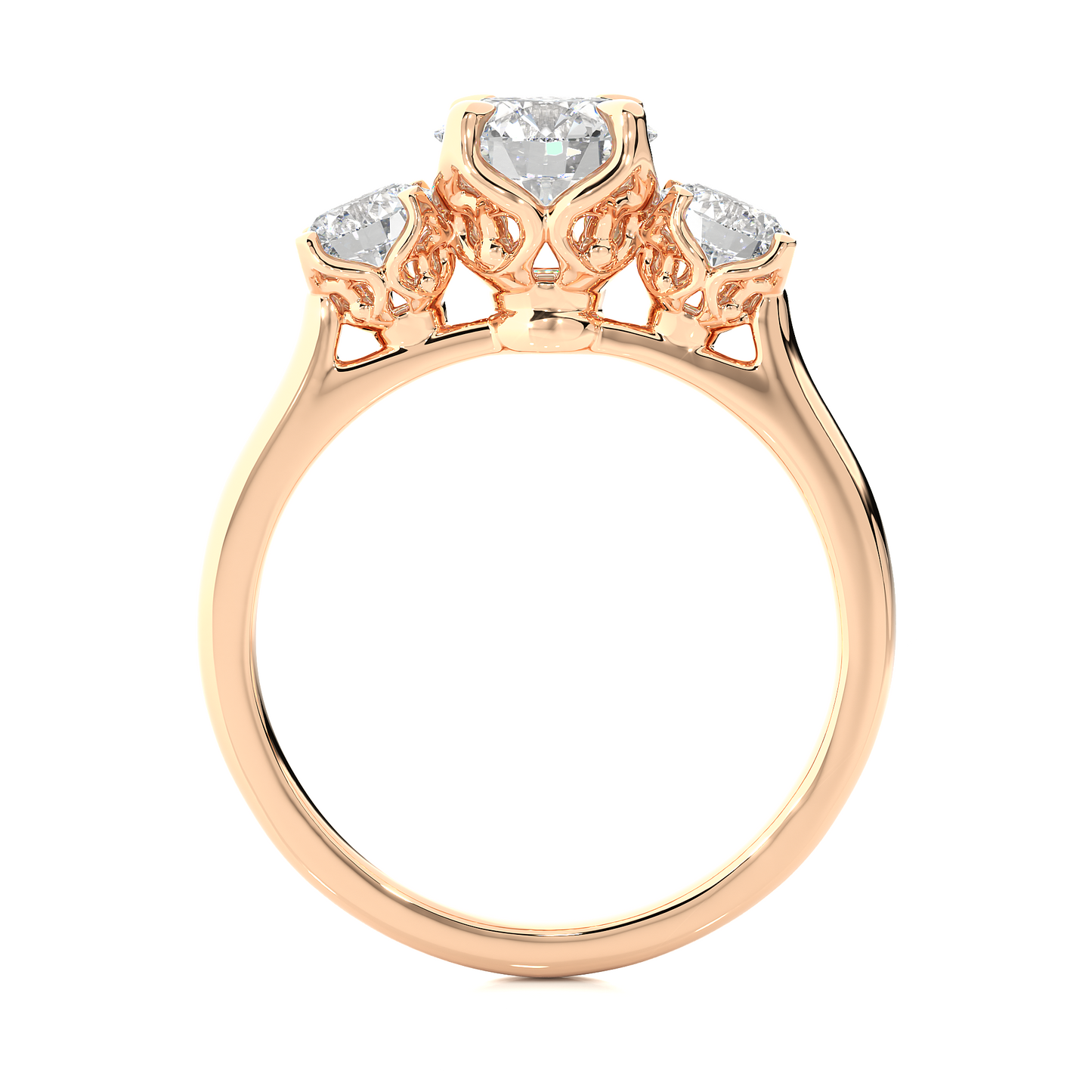 three stone 2 carat round cut diamond engagement ring for women โ elegant bridal jewelry