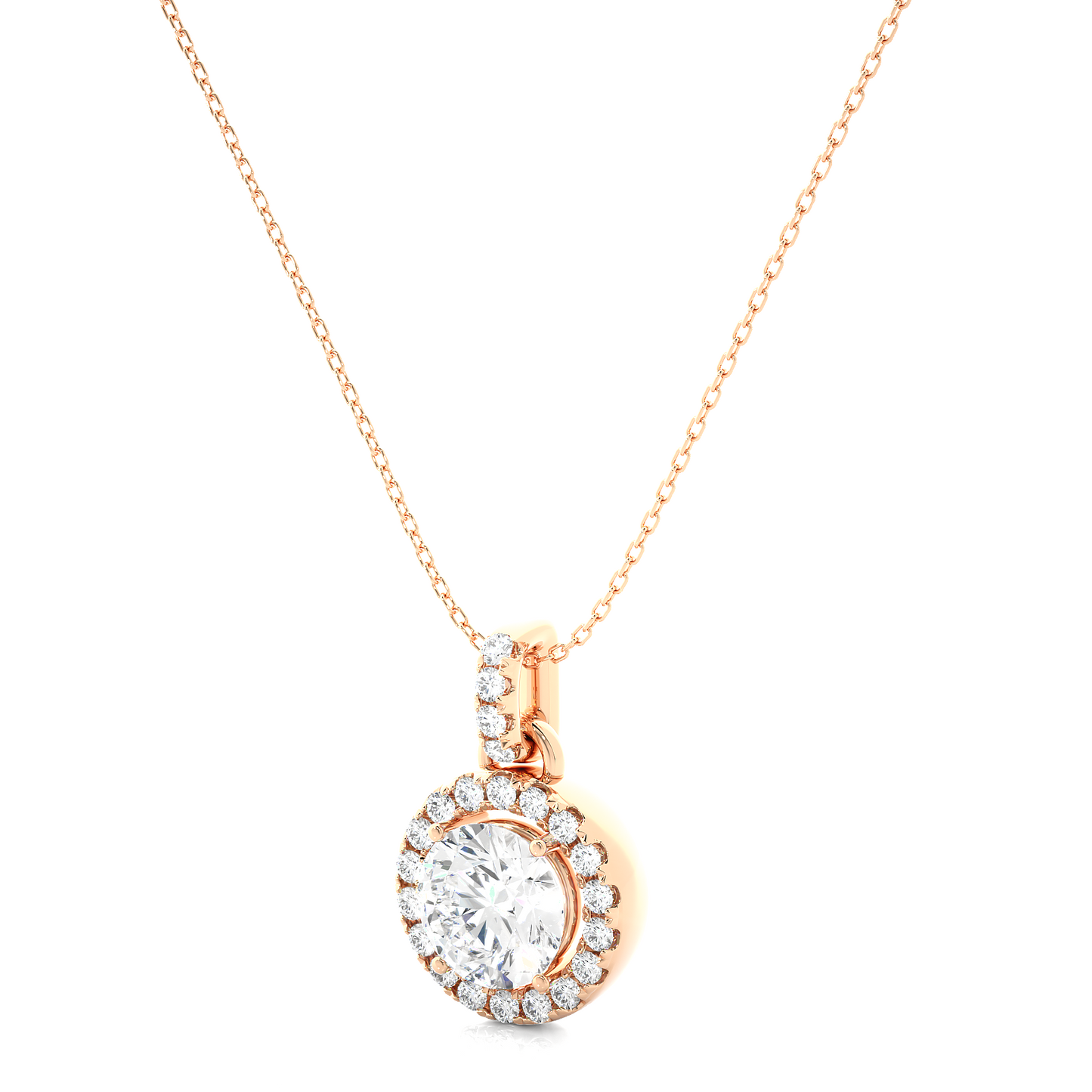 1.72 carat round cut diamond halo pendant necklace – elegant fine jewelry