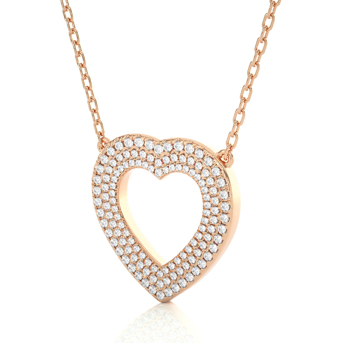 1.00 carat heart cut pavé set diamond pendant necklace – romantic fine jewelry