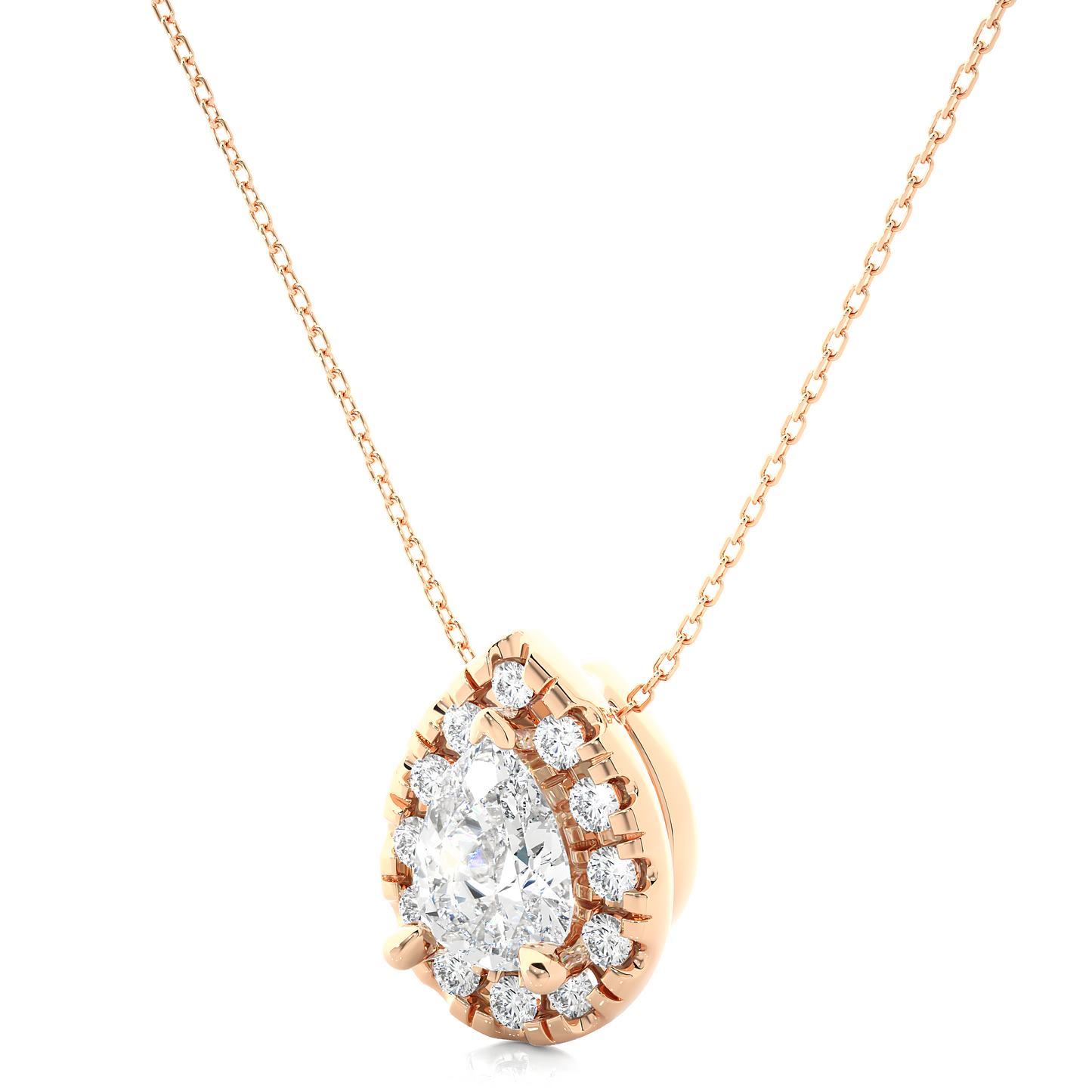 1.24 carat pear cut diamond halo pendant – elegant fine jewelry