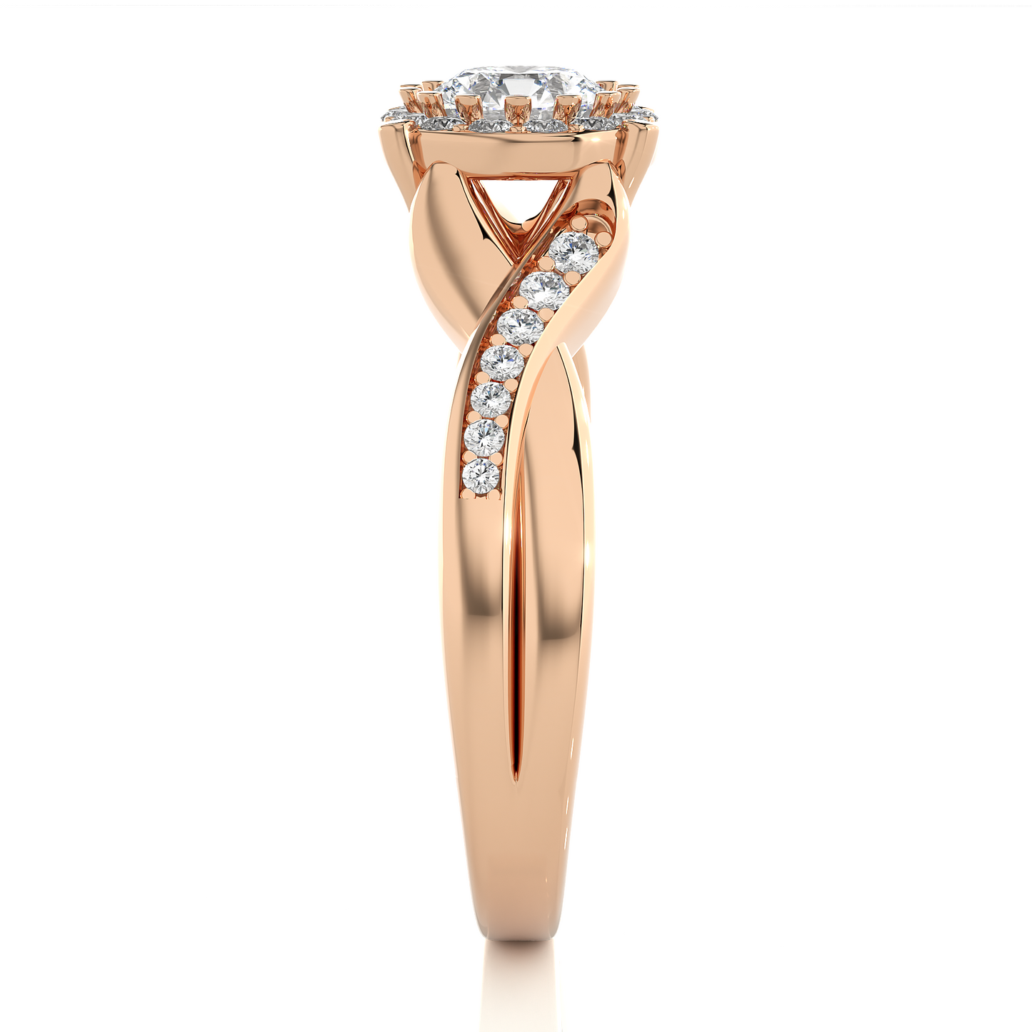 1.28 carat round cut halo diamond engagement ring for women โ elegant bridal jewelry