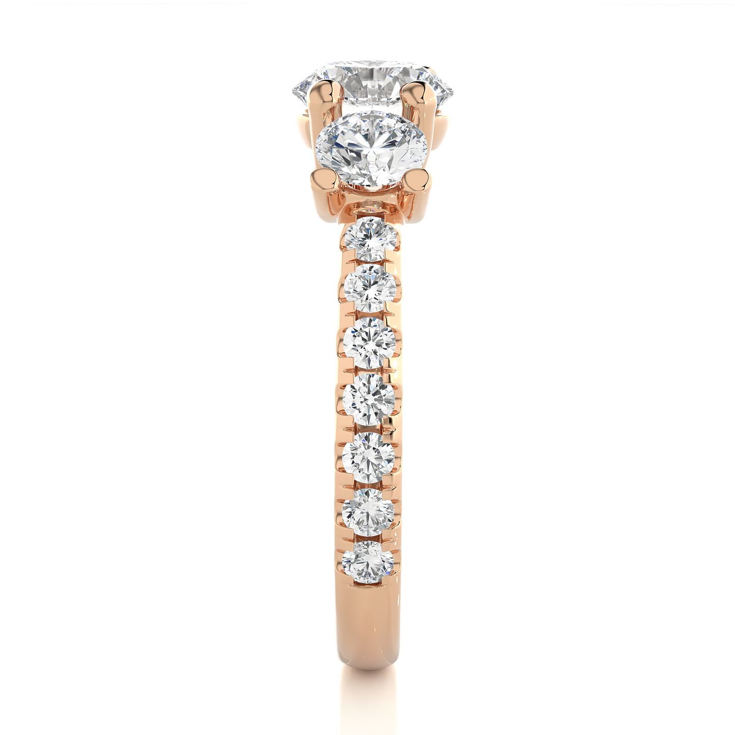 three stone 2.14 carat round cut diamond engagement ring for women – luxury bridal jewelry