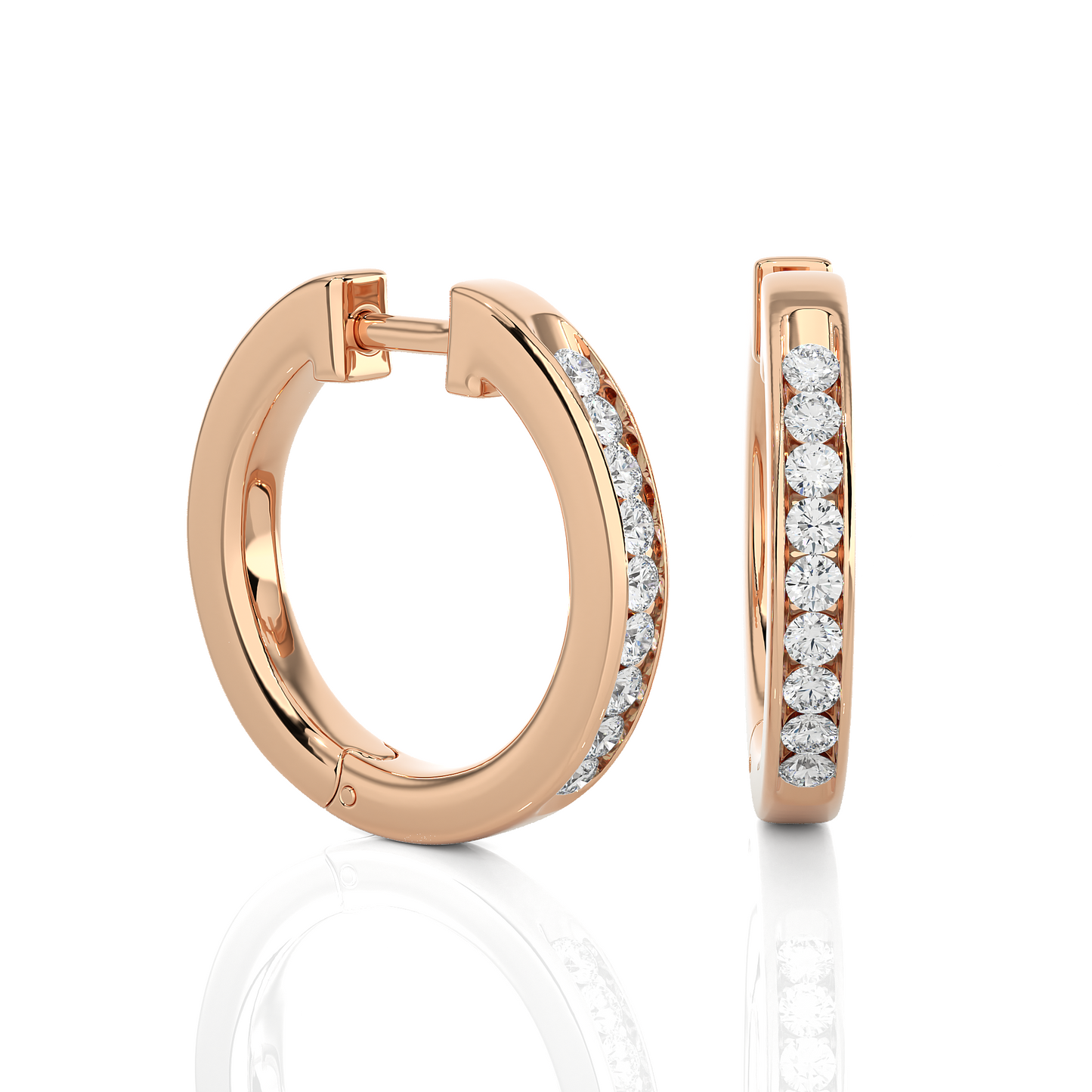 0.90 carat round cut diamond classic white gold hoop earrings – timeless everyday jewelry for women