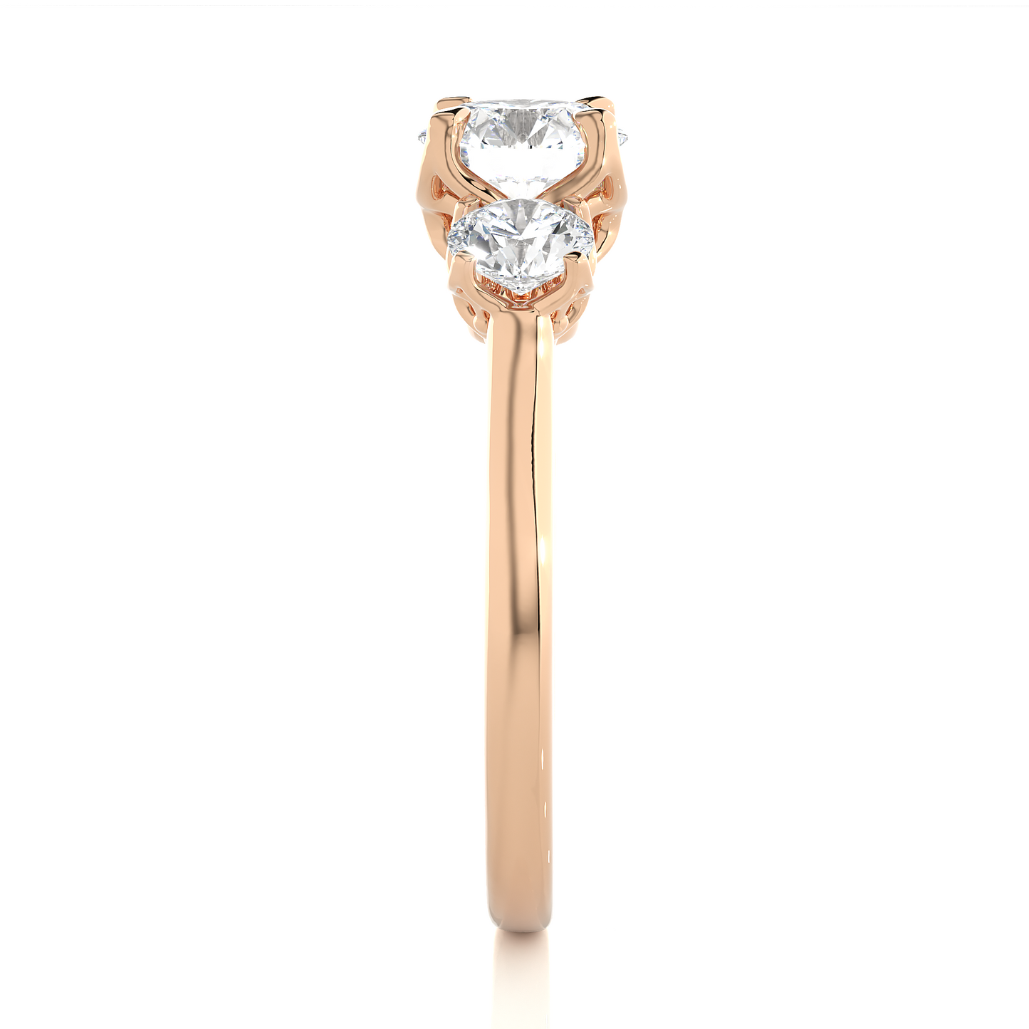 three stone 2 carat round cut diamond engagement ring for women โ elegant bridal jewelry