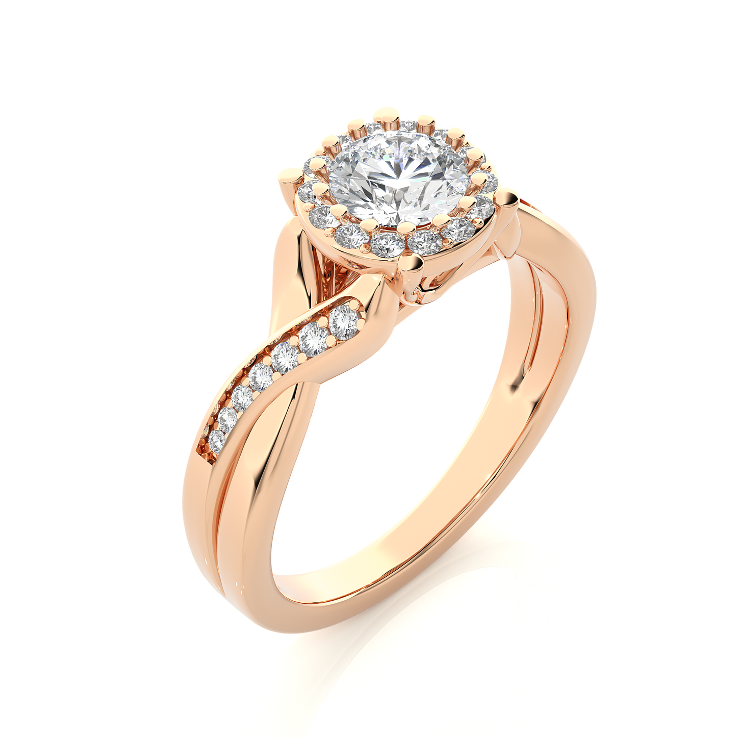 1.28 carat round cut halo diamond engagement ring for women โ elegant bridal jewelry