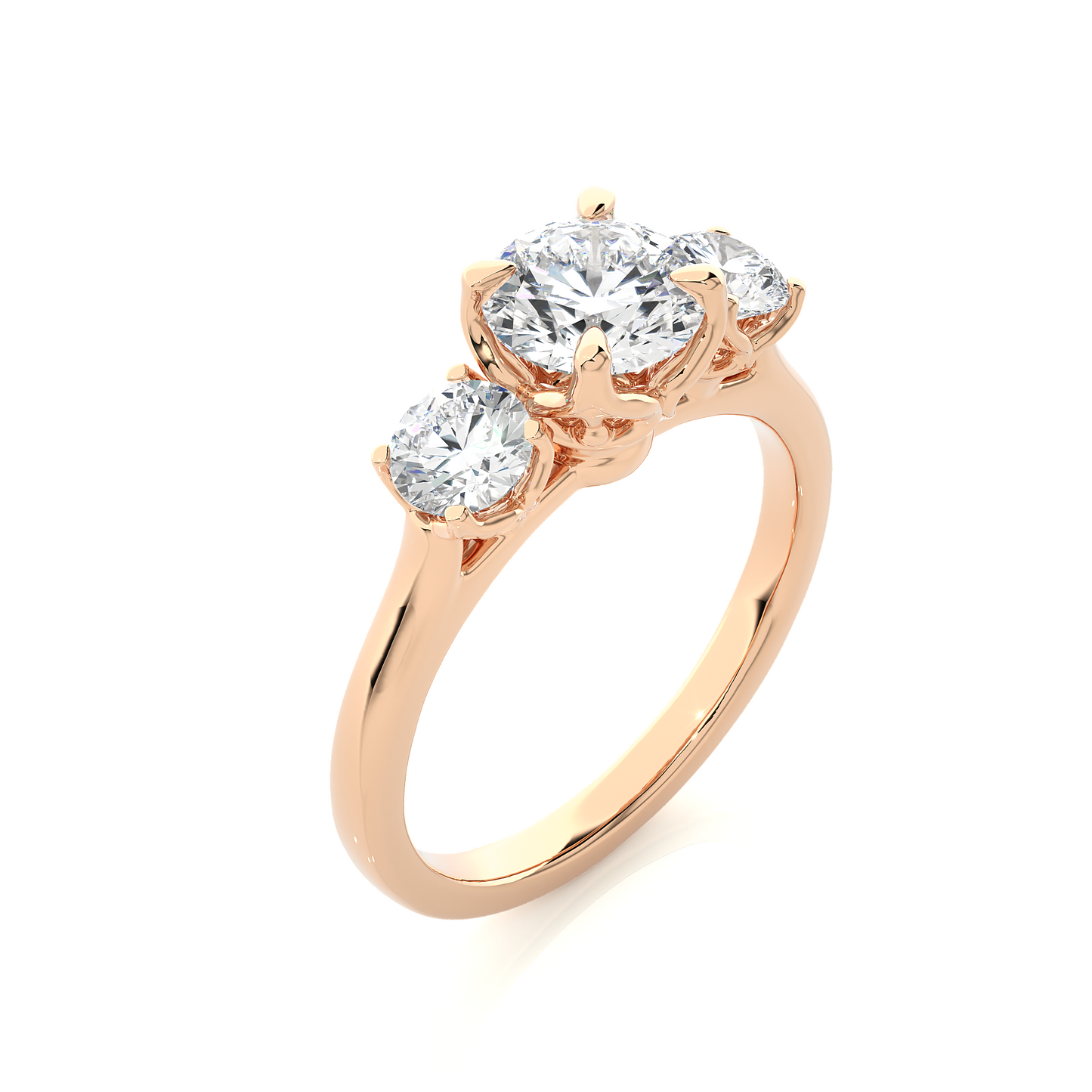 three stone 2 carat round cut diamond engagement ring for women โ elegant bridal jewelry