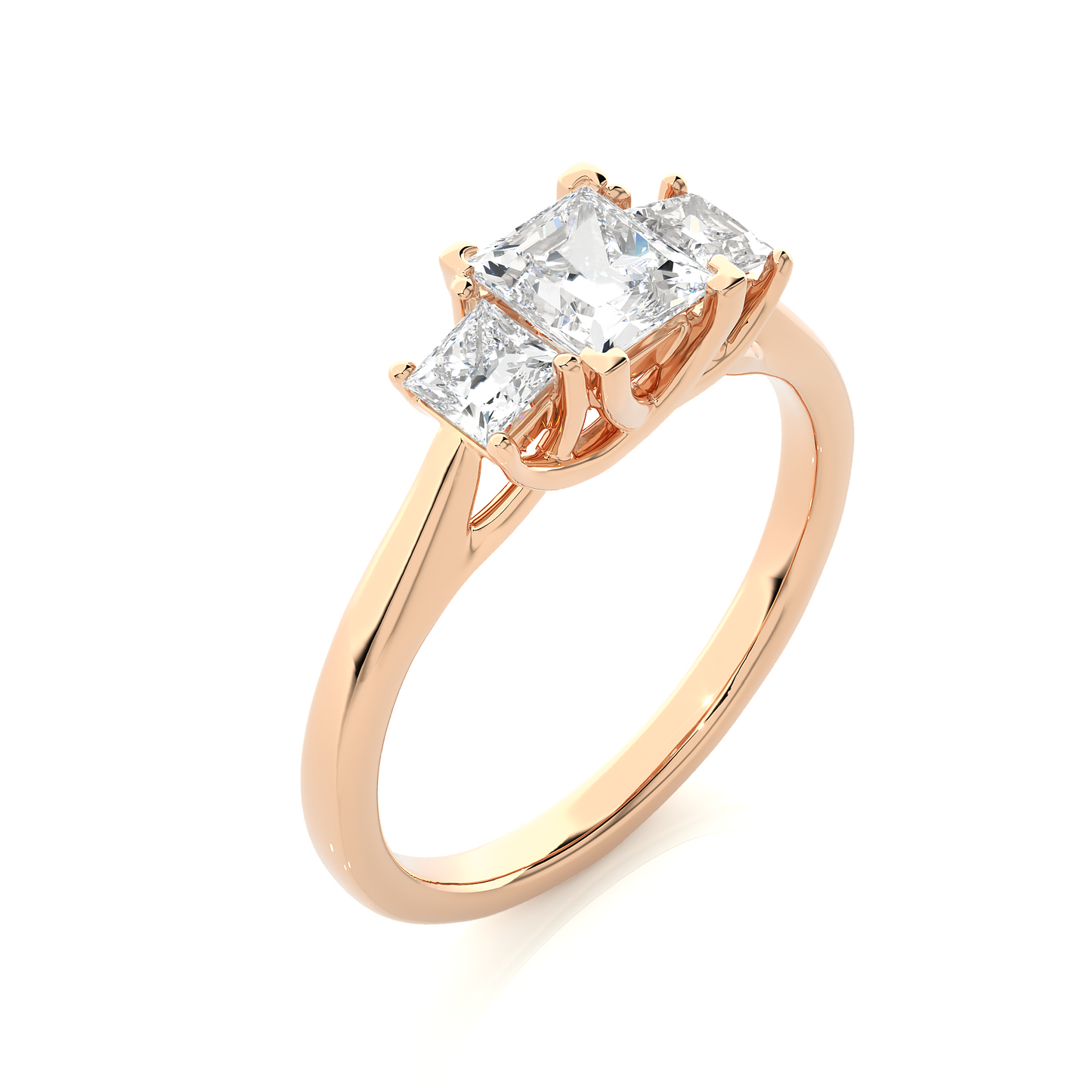 2.00 carat trinity princess cut diamond engagement ring for women โ three stone bridal jewelry