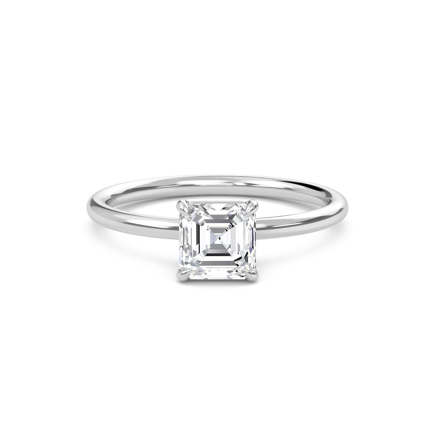 2 carat asscher cut solitaire diamond engagement ring โ elegant bridal ring