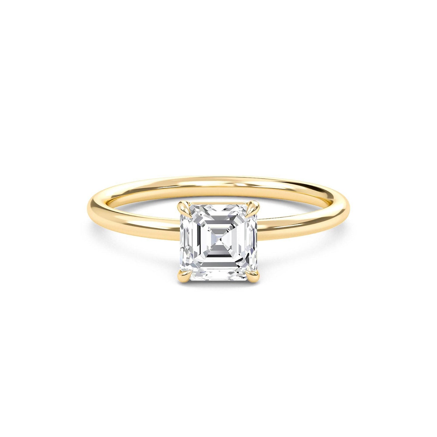2 carat asscher cut solitaire diamond engagement ring โ elegant bridal ring