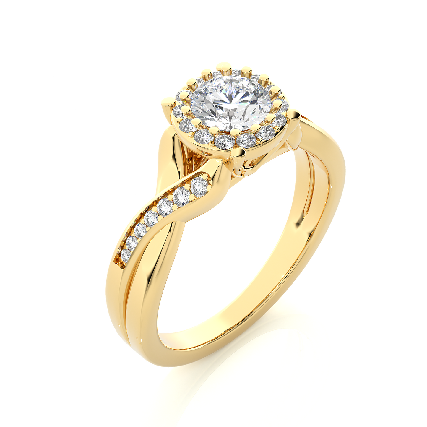 1.28 carat round cut halo diamond engagement ring for women โ elegant bridal jewelry