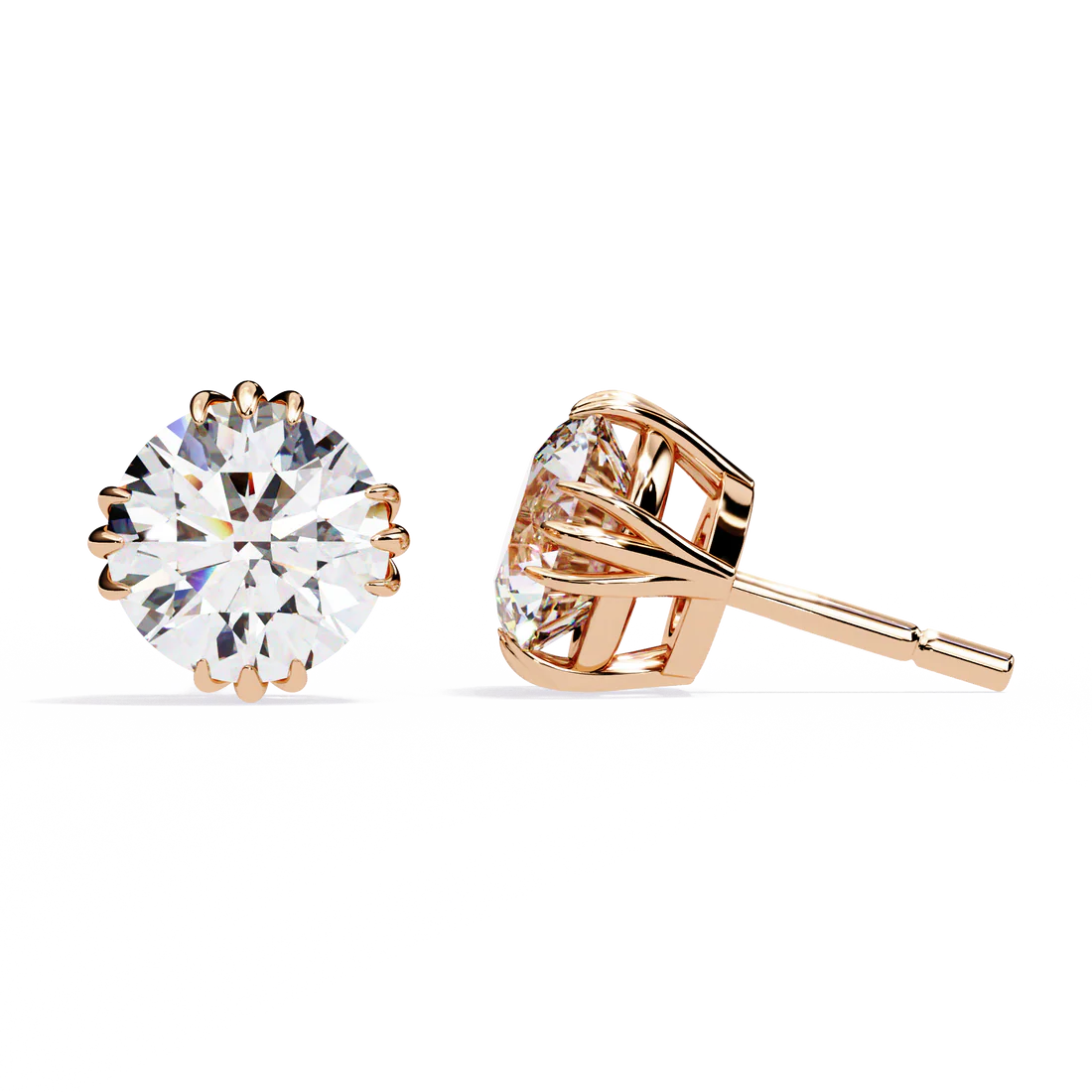 2.80 carat round cut diamond solitaire stud earrings – elegant everyday jewelry