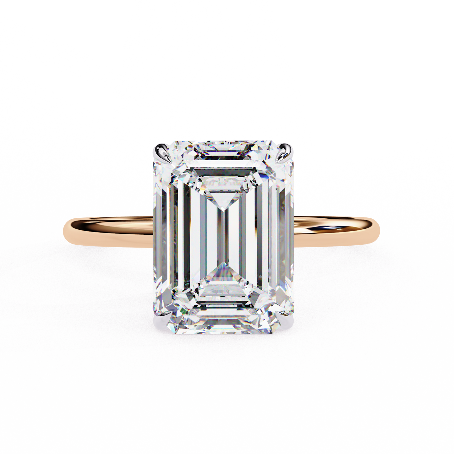 2.24 carat emerald cut hidden halo diamond engagement ring for women – elegant bridal jewelry