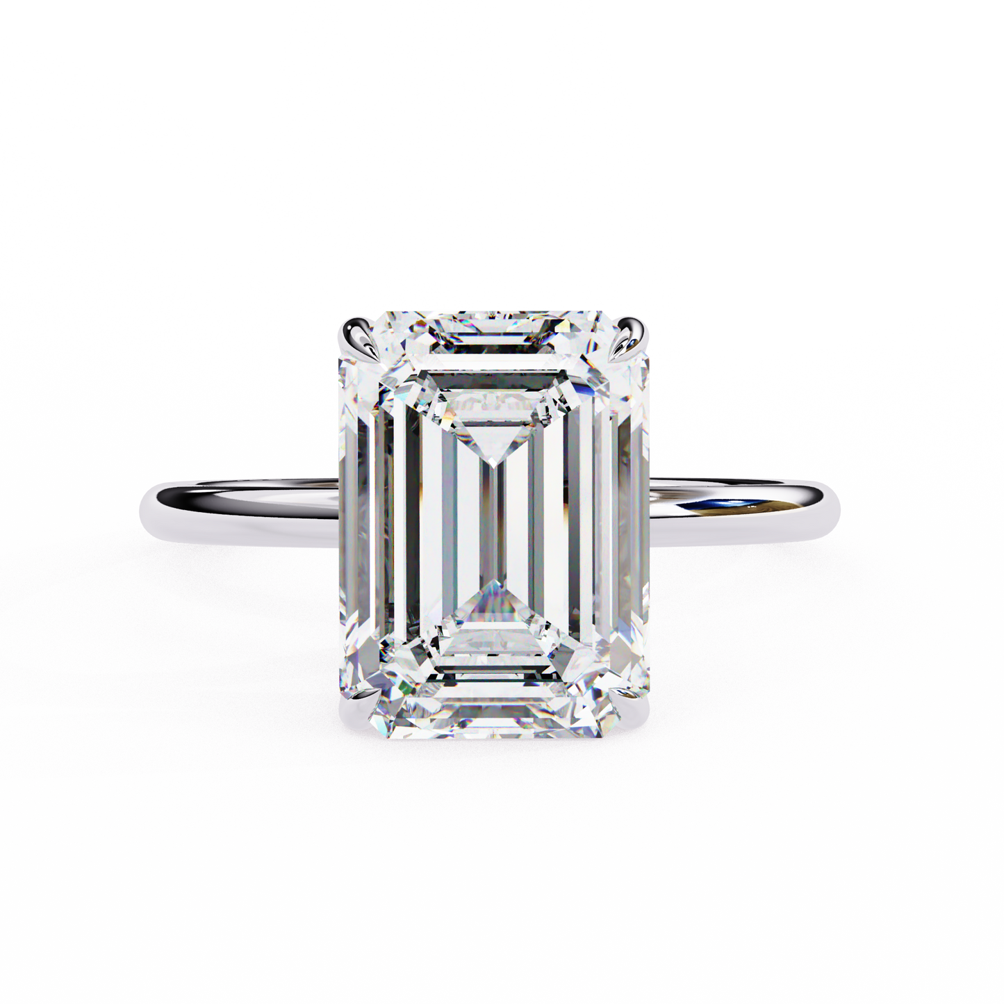 2.24 carat emerald cut hidden halo diamond engagement ring for women โ elegant bridal jewelry