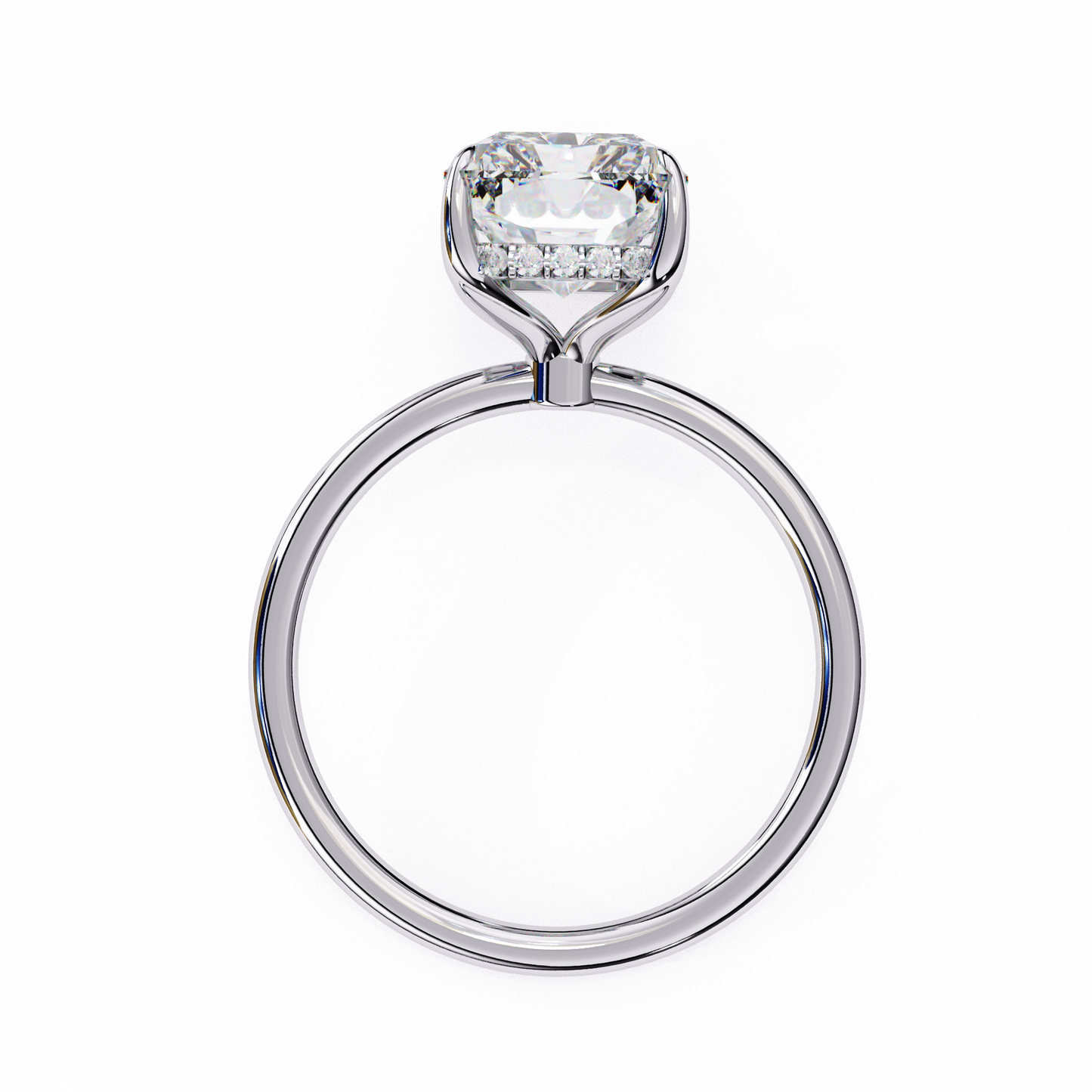2.24 carat emerald cut hidden halo diamond engagement ring for women โ elegant bridal jewelry
