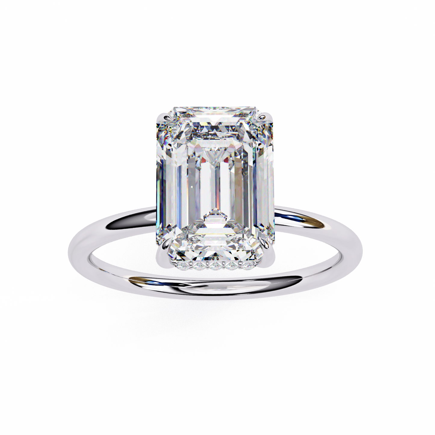 2.24 carat emerald cut hidden halo diamond engagement ring for women โ elegant bridal jewelry