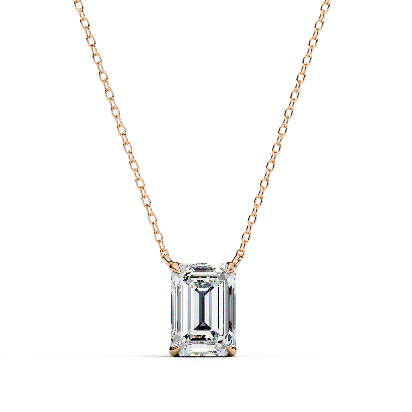 1.00 carat emerald cut solitaire diamond pendant necklace – brilliant fine jewelry