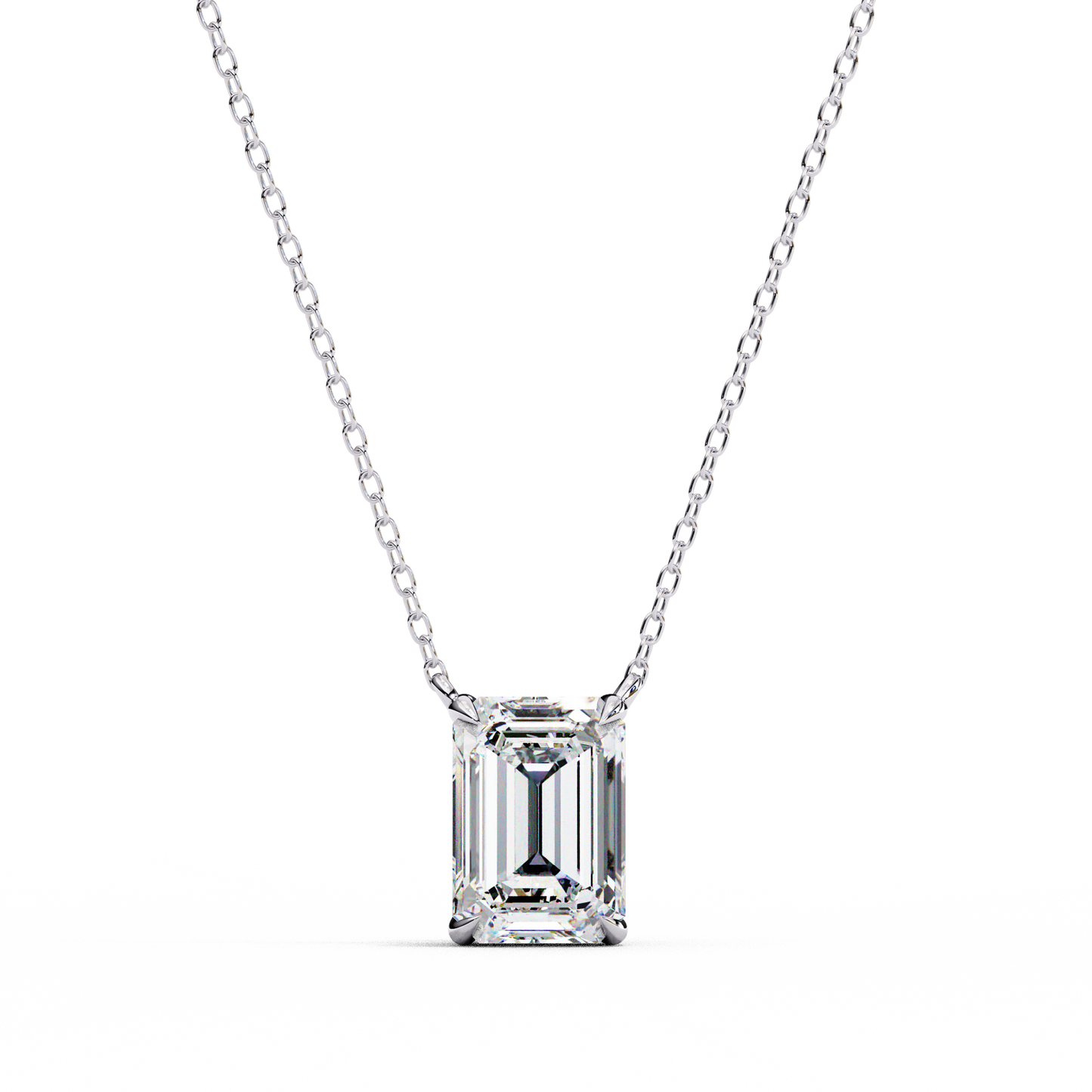 1.00 carat emerald cut solitaire diamond pendant necklace – brilliant fine jewelry
