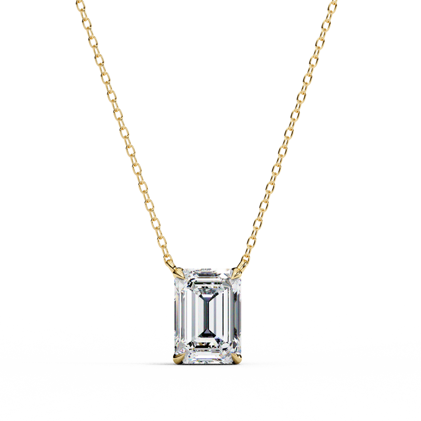 1.00 carat emerald cut solitaire diamond pendant necklace – brilliant fine jewelry