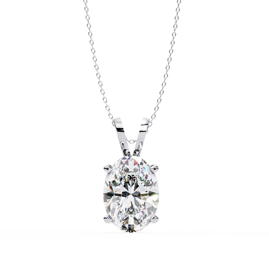 2.00 Carat Oval Cut Diamond Solitaire Pendant Necklace – Premium Luxury Jewelry