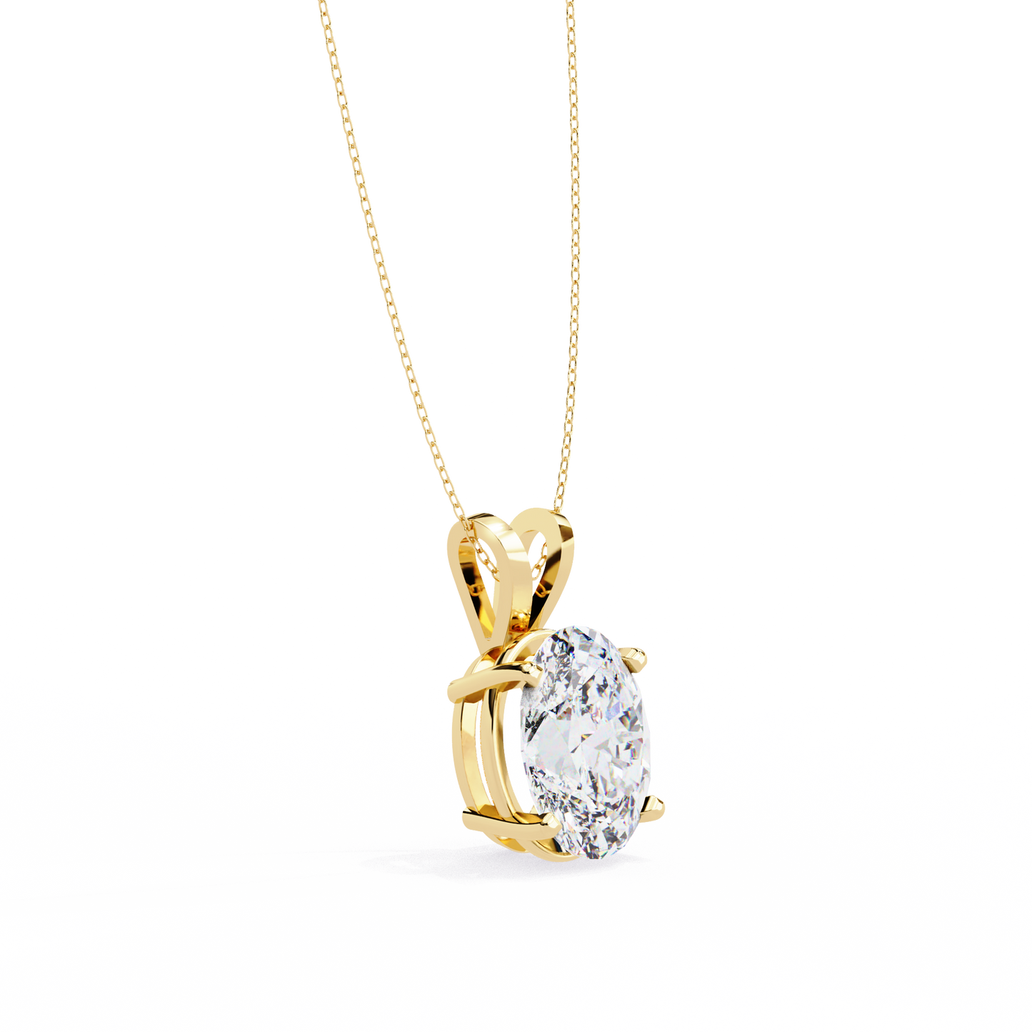 lgd solitaire pendant oval stone (2.48ct) in 14k gold without chain